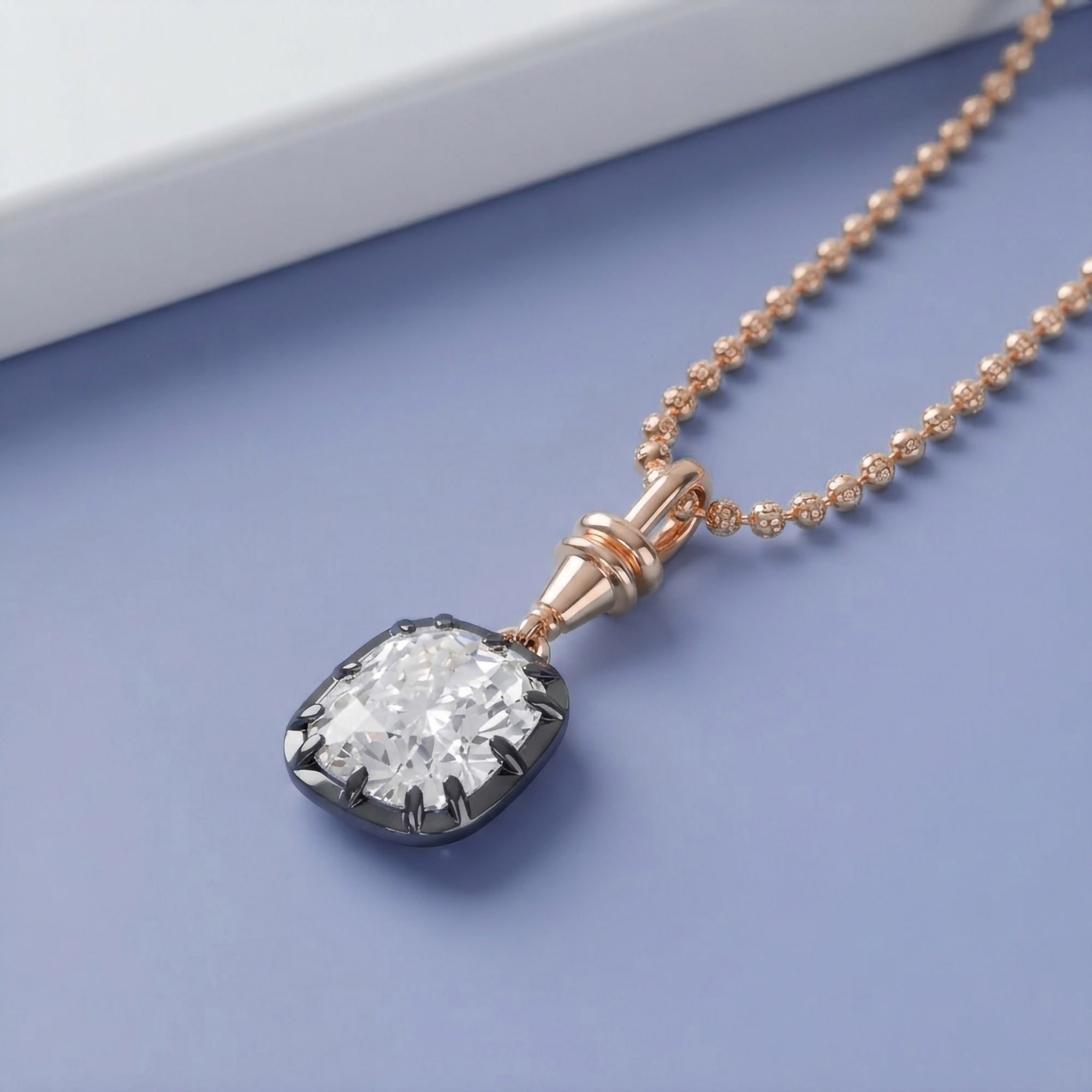 3.00 Carat Cushion Cut Lab Grown Diamond Charm Pendant Necklace