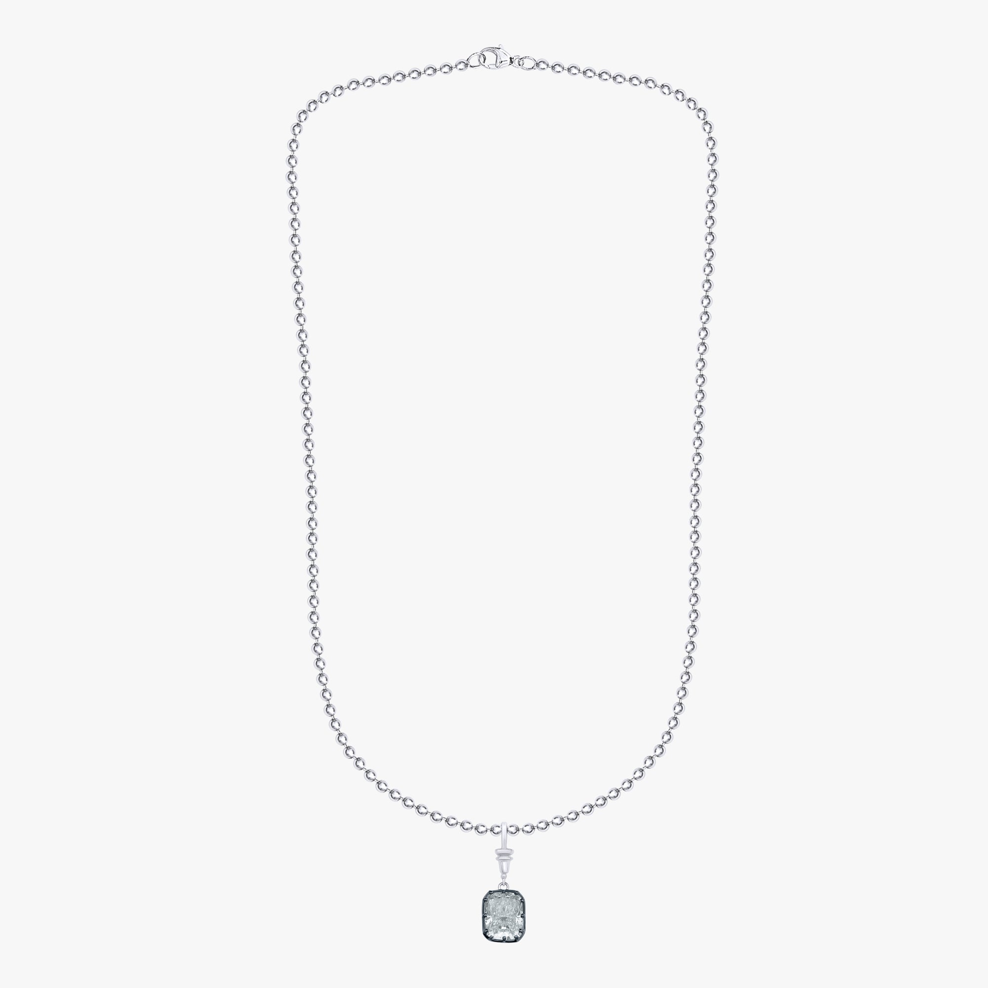 3.00 Carat Cushion Shape Lab Grown Diamond Charm Pendant Necklace