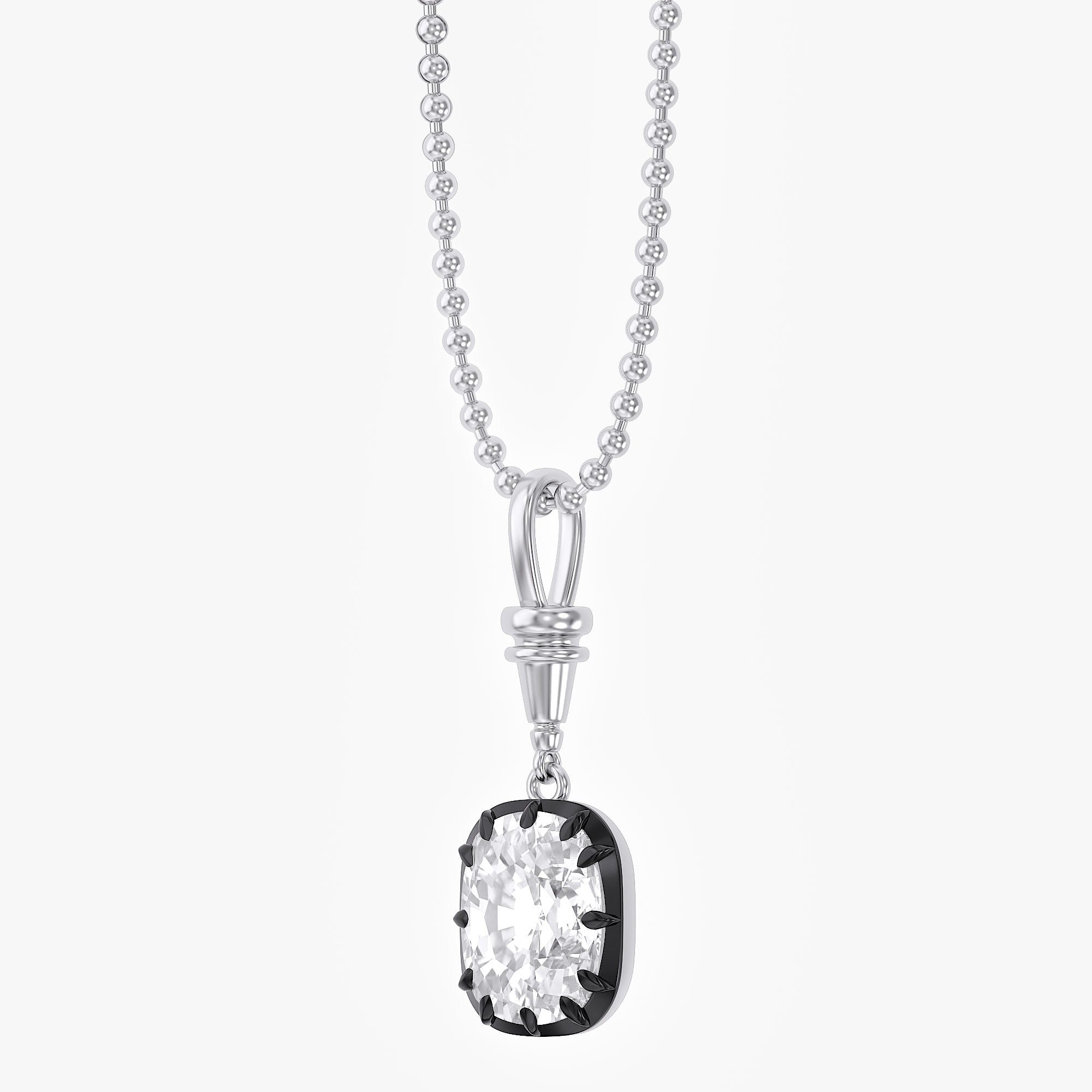 3.00 Carat Cushion Cut Lab Grown Diamond Charm Pendant Necklace
