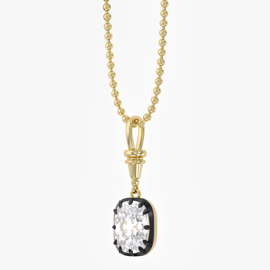 3.00 Carat Cushion Cut Lab Grown Diamond Charm Pendant Necklace