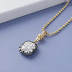 3.00 Carat Cushion Cut Lab Grown Diamond Charm Pendant Necklace