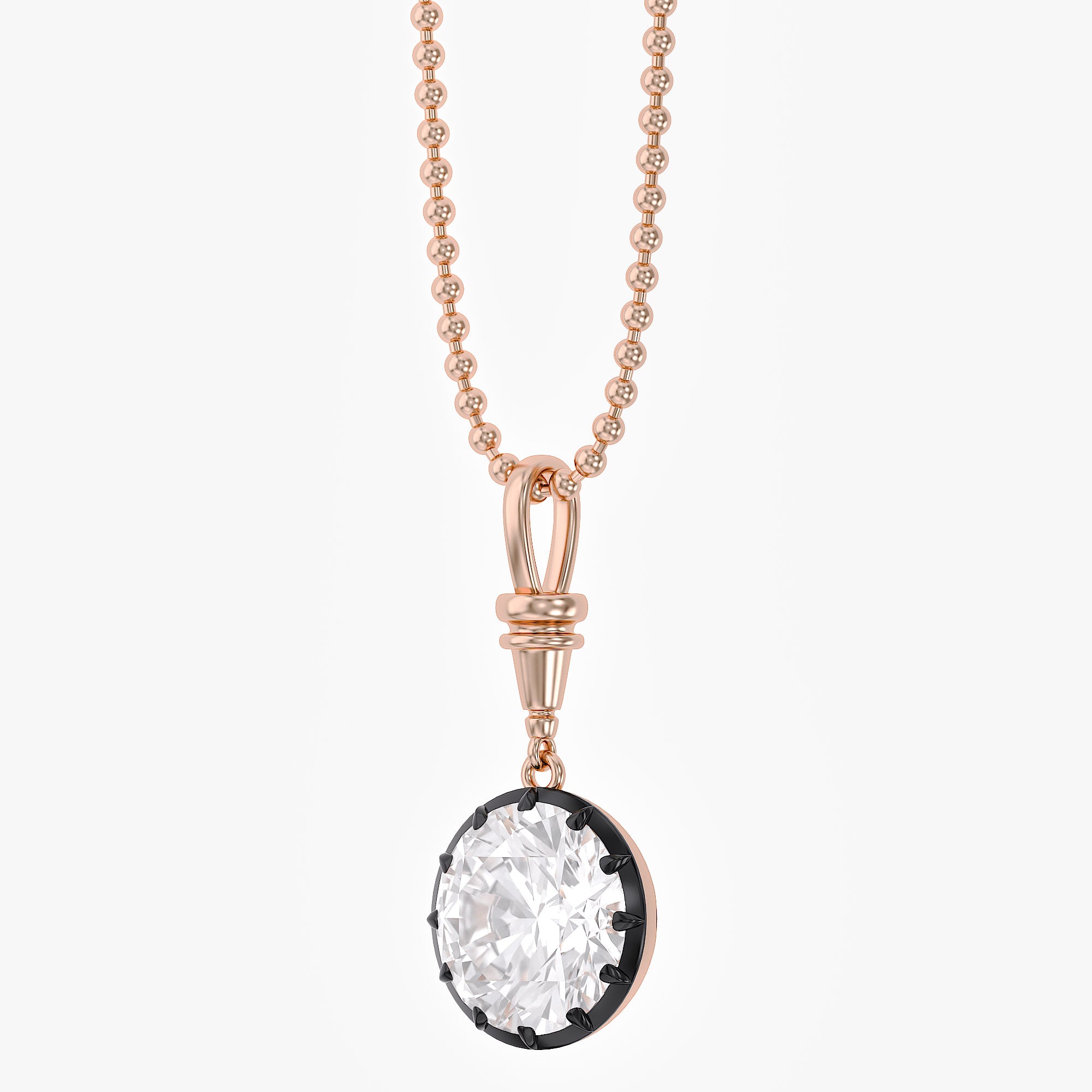 5.00 Carat Round Cut Lab Grown Diamond Charm Necklace