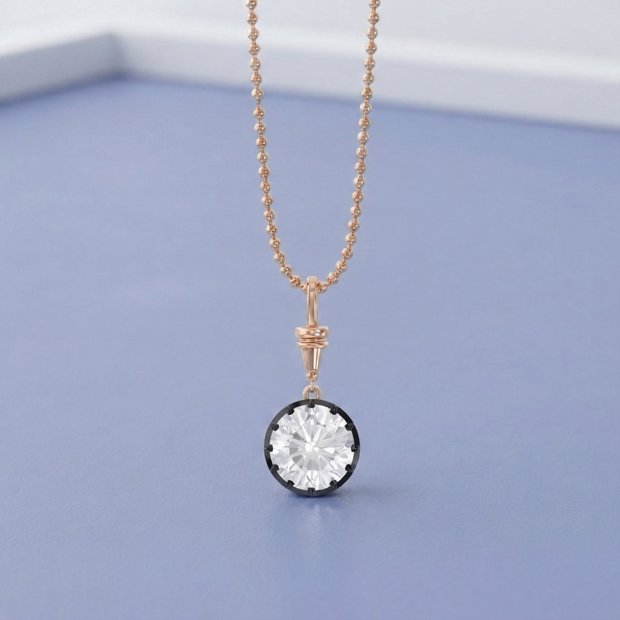 5.00 Carat Round Cut Lab Grown Diamond Charm Necklace