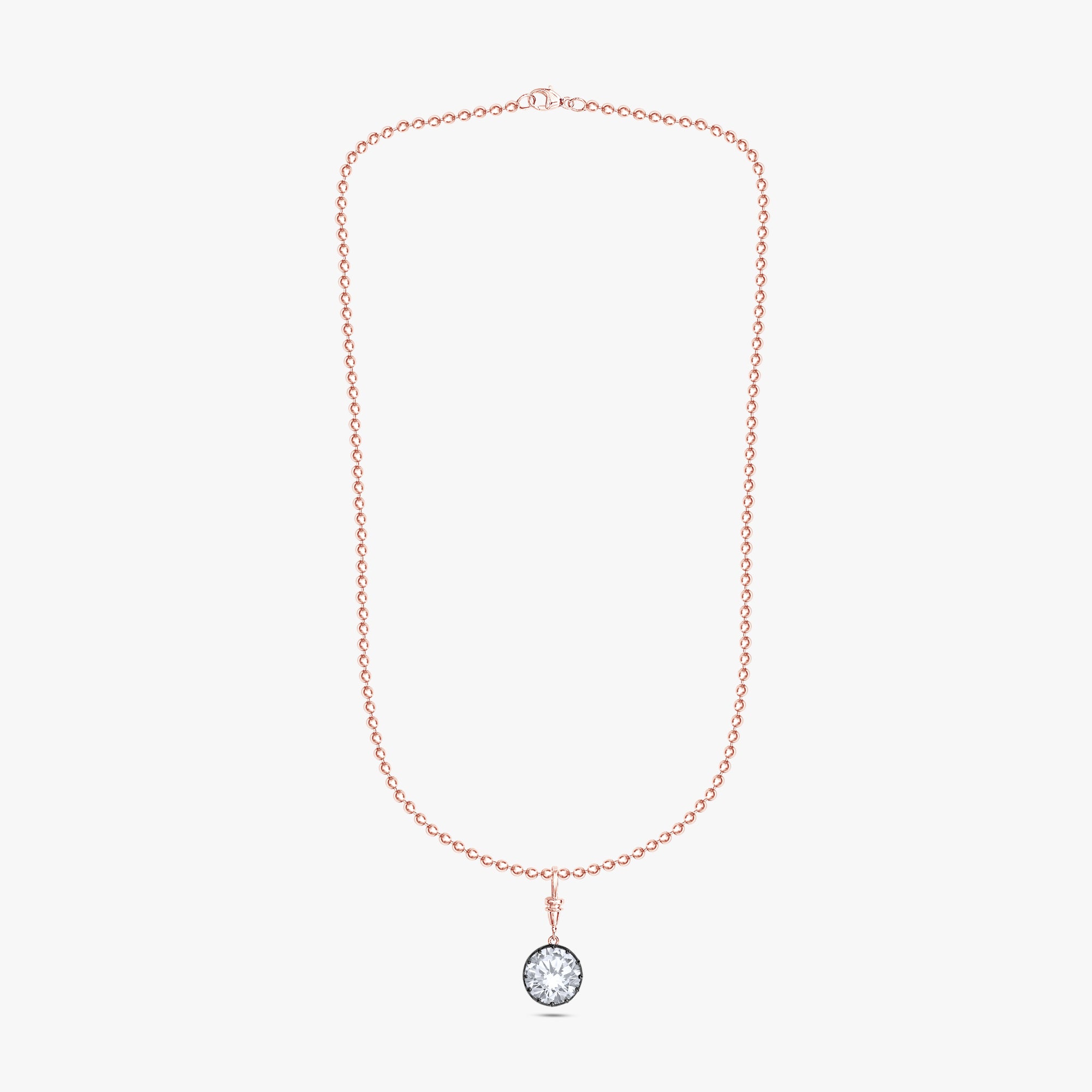 5.00 Carat Round Cut Lab Grown Diamond Charm Necklace