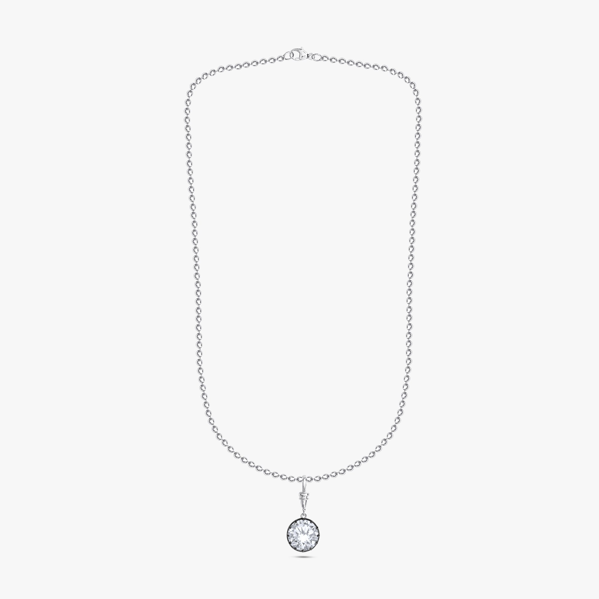 5.00 Carat Round Cut Lab Grown Diamond Charm Necklace