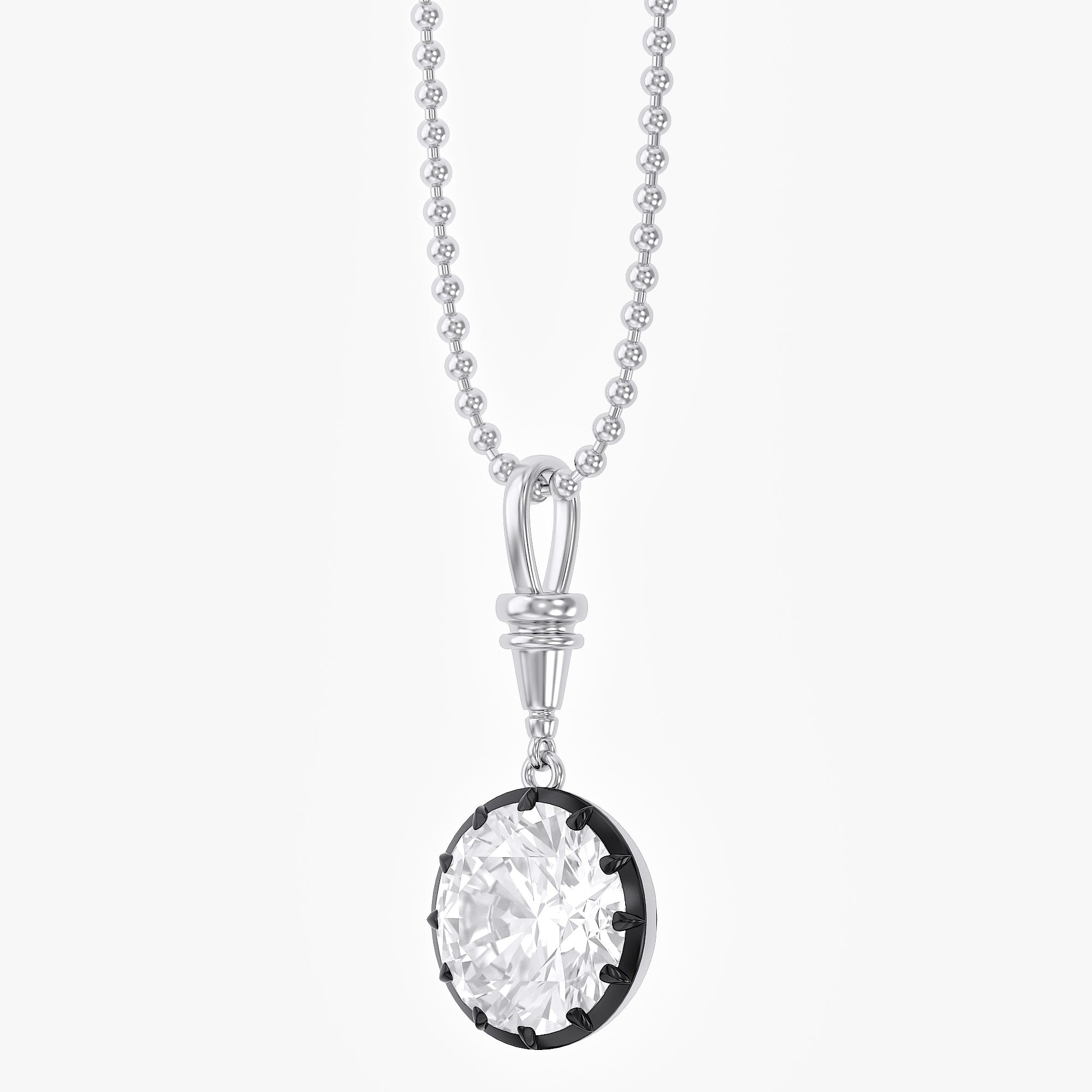 5.00 Carat Round Cut Lab Grown Diamond Charm Necklace