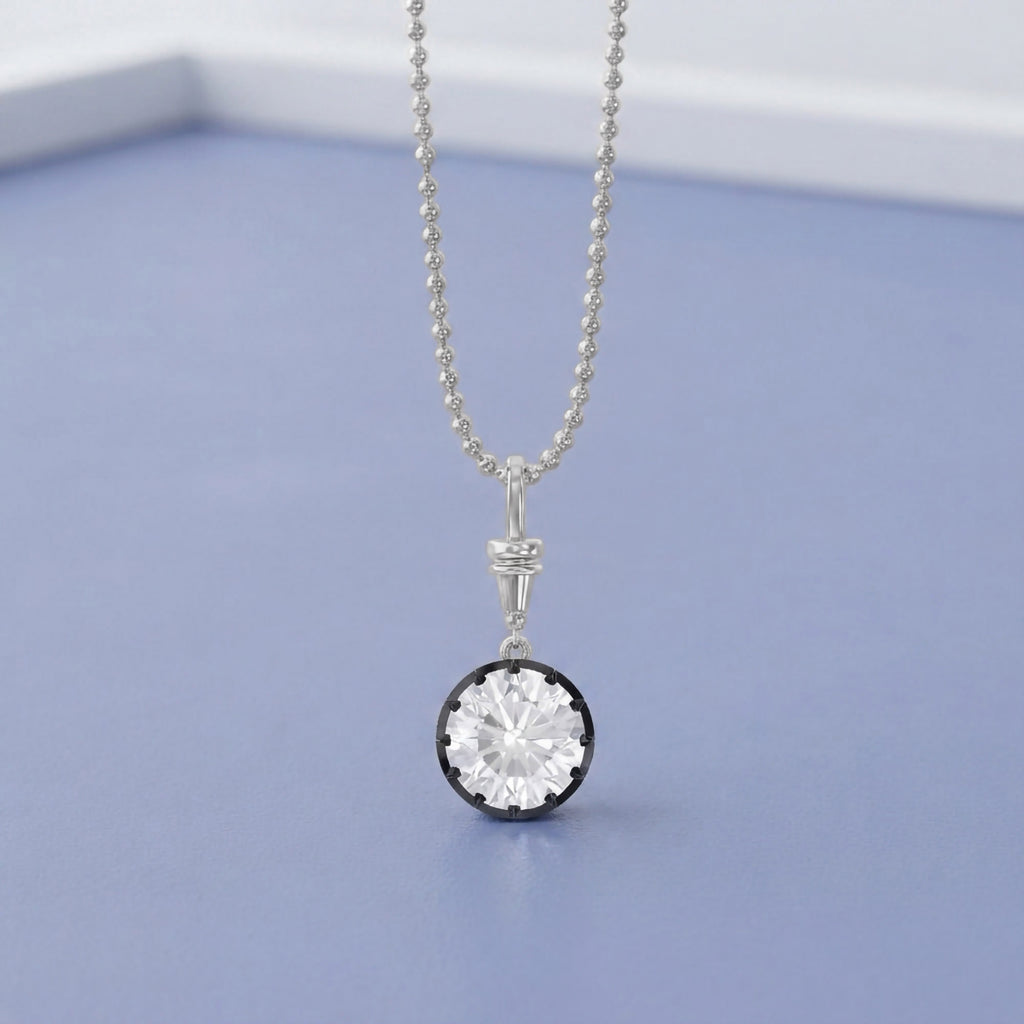 5.00 Carat Round Cut Lab Grown Diamond Charm Necklace