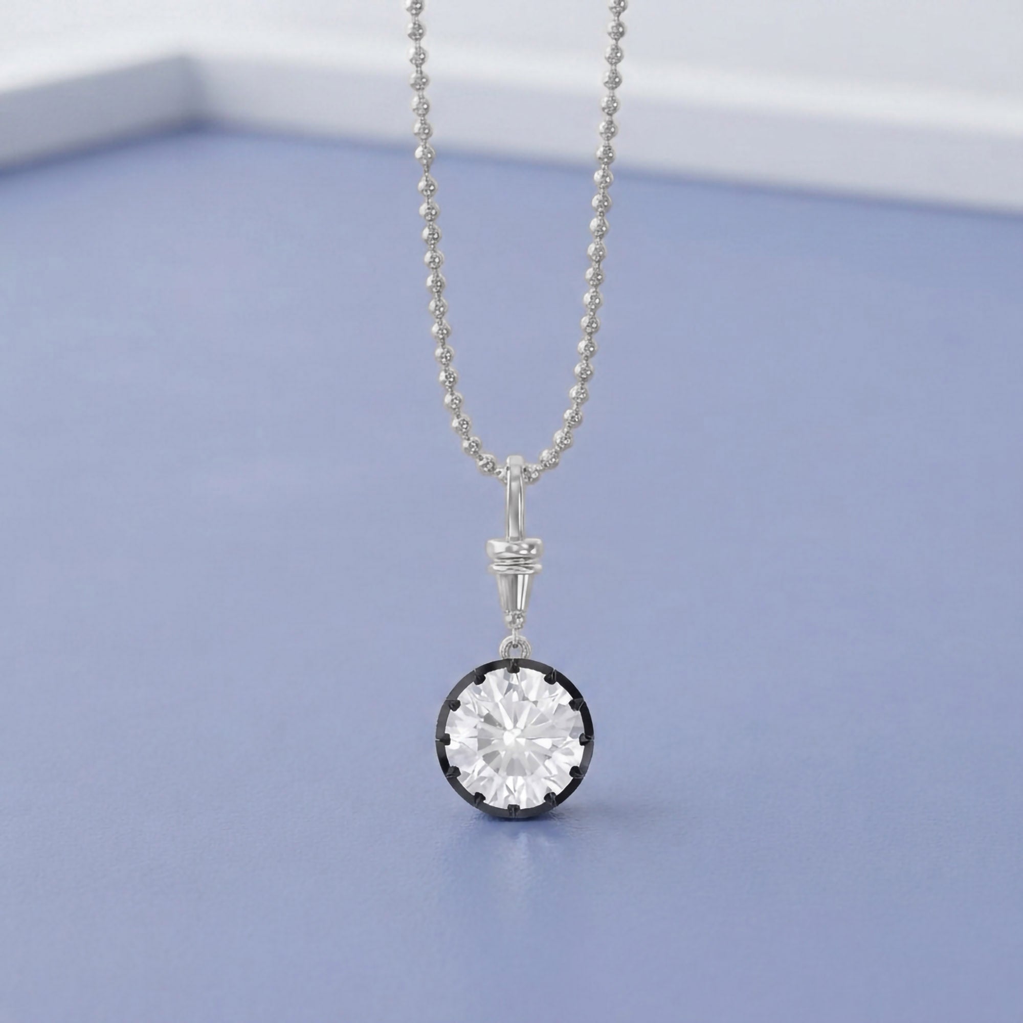 5.00 Carat Round Cut Lab Grown Diamond Charm Necklace