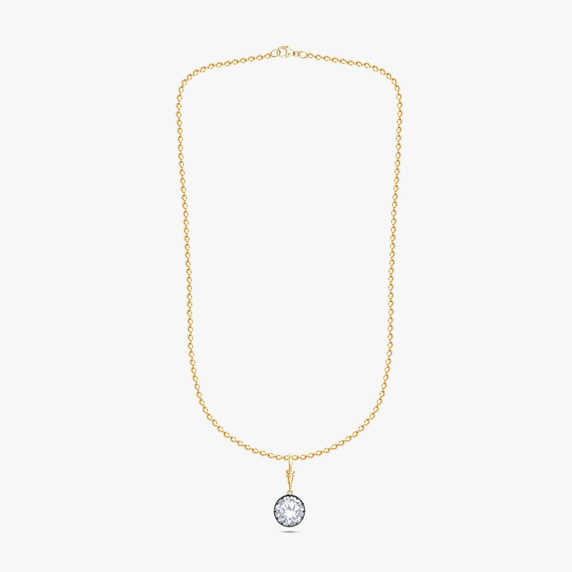 5.00 Carat Round Cut Lab Grown Diamond Charm Necklace