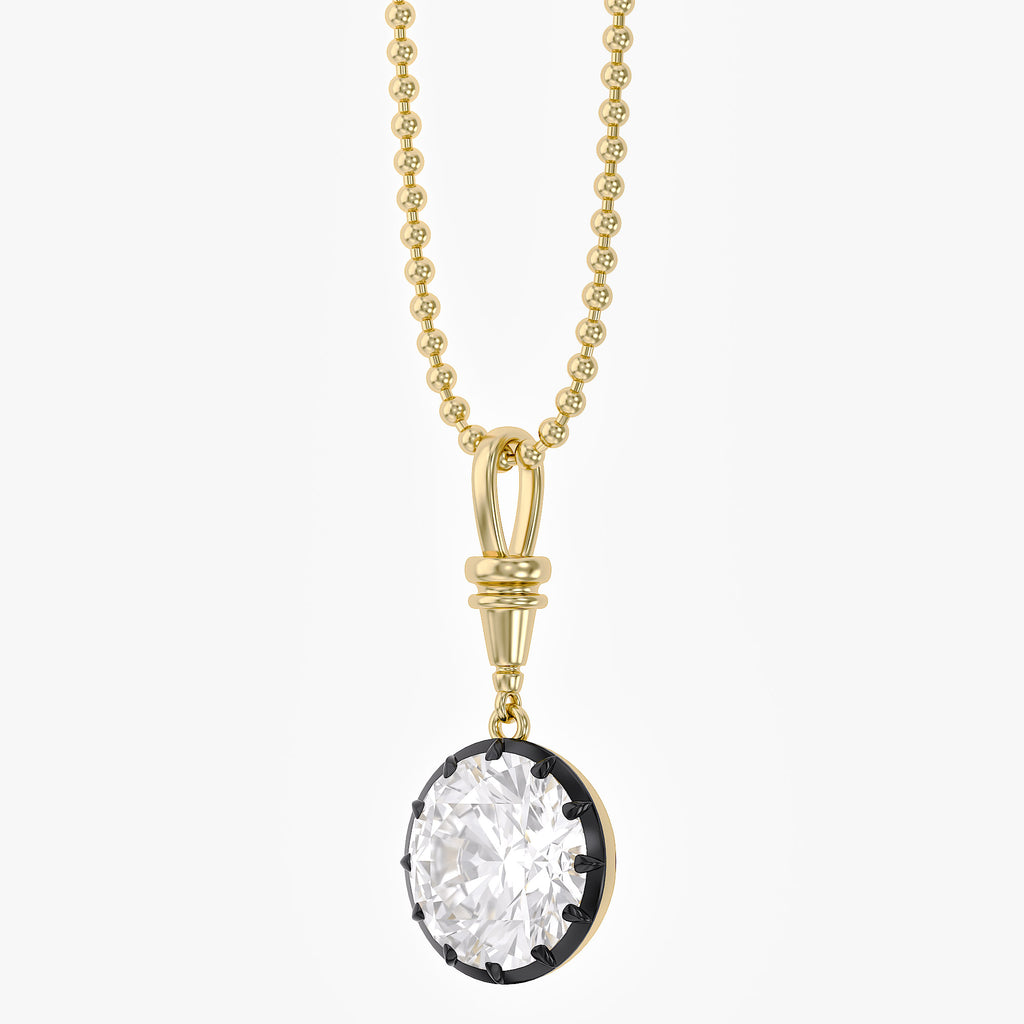 5.00 Carat Round Cut Lab Grown Diamond Charm Necklace