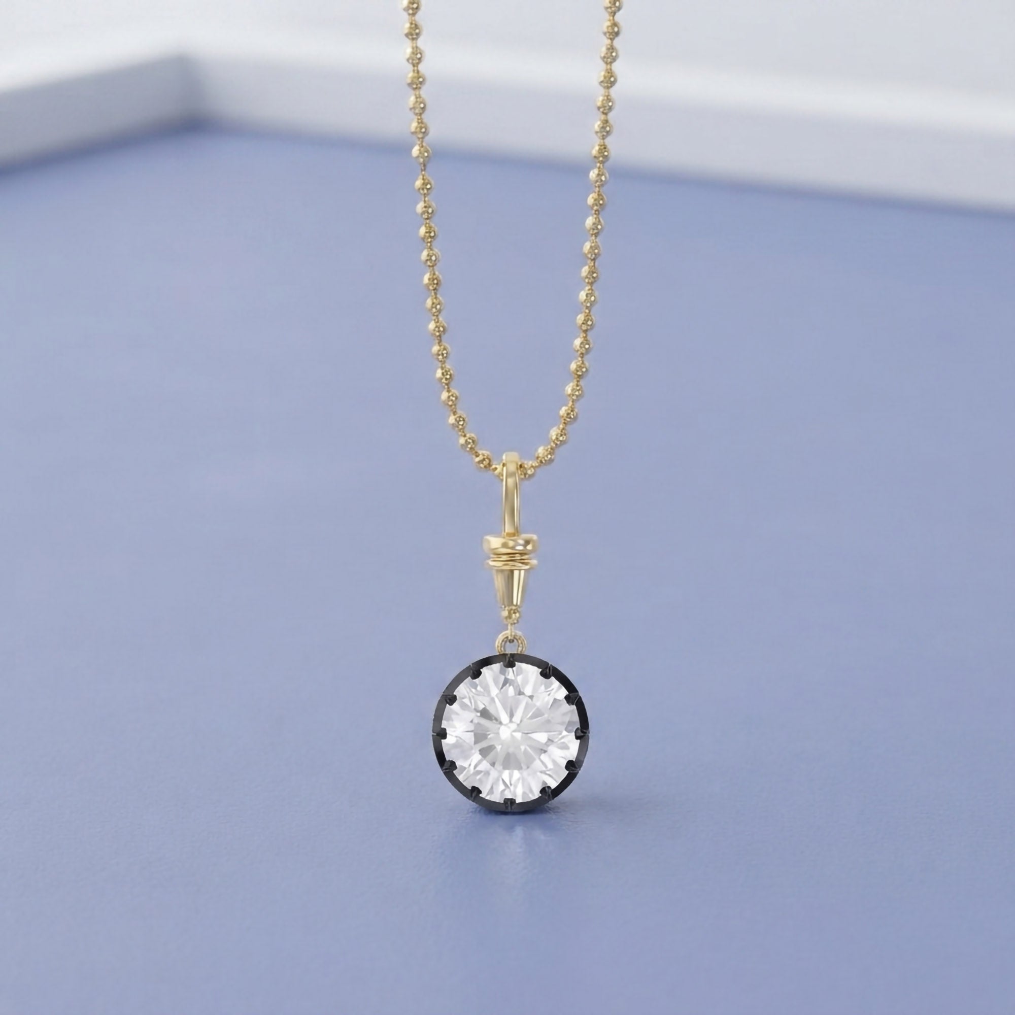 5.00 Carat Round Cut Lab Grown Diamond Charm Necklace