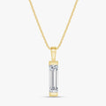 1.50 Carat Baguette Cut Lab Grown Diamond Solitaire Pendant Necklace