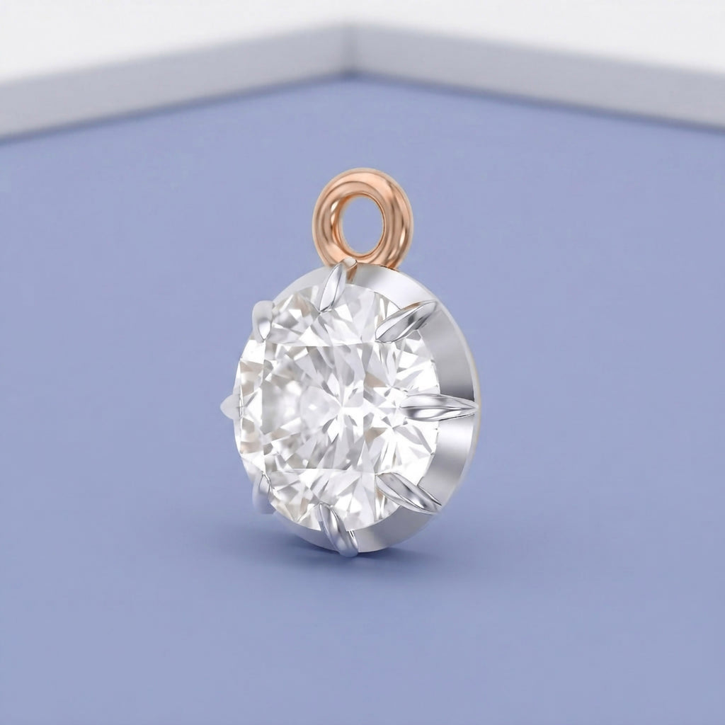 1.00 Carat Round Cut Lab Grown Diamond Pendant Necklace Jewelry
