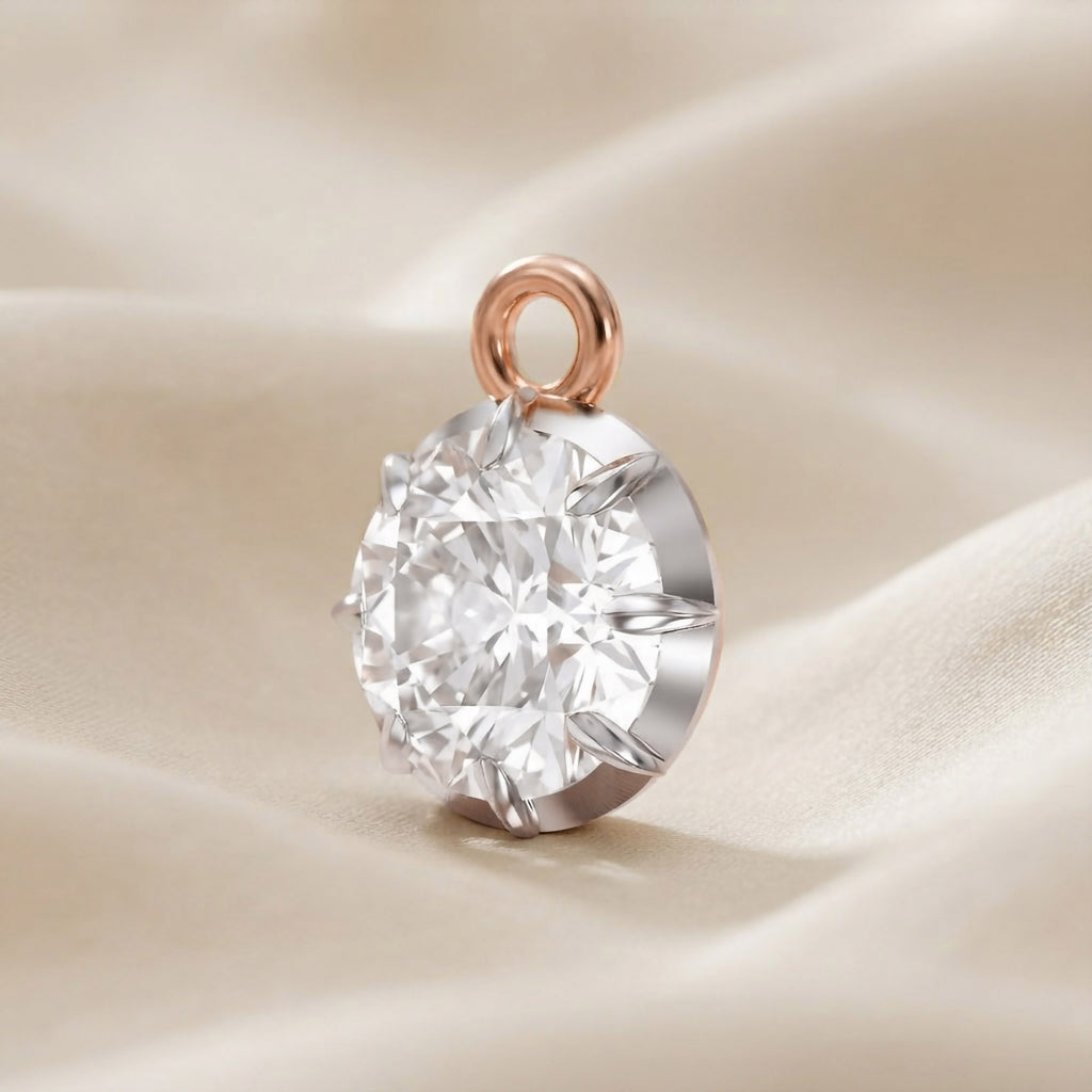 1.00 Carat Round Cut Lab Grown Diamond Pendant Necklace Jewelry