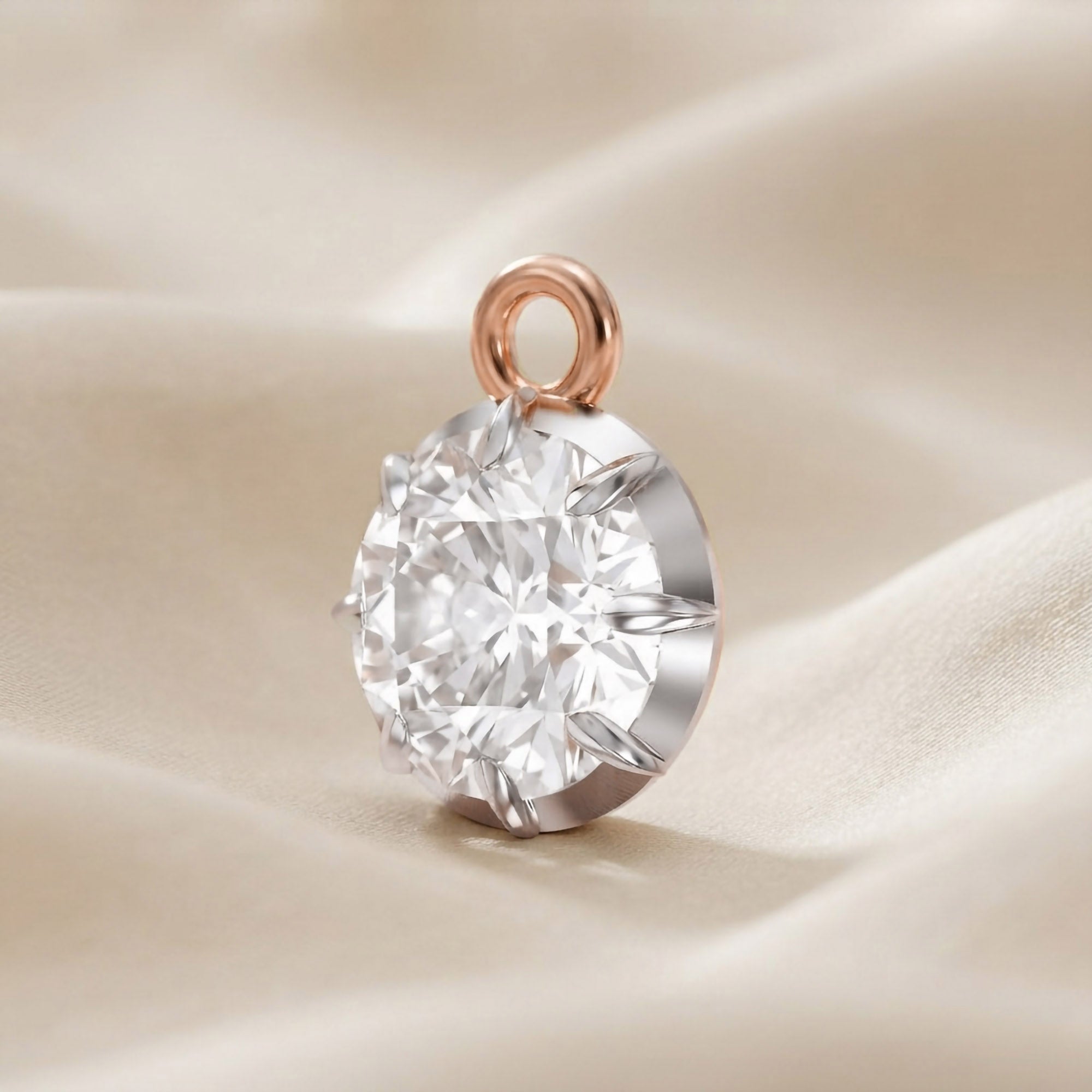 1.00 Carat Round Cut Lab Grown Diamond Pendant Necklace Jewelry