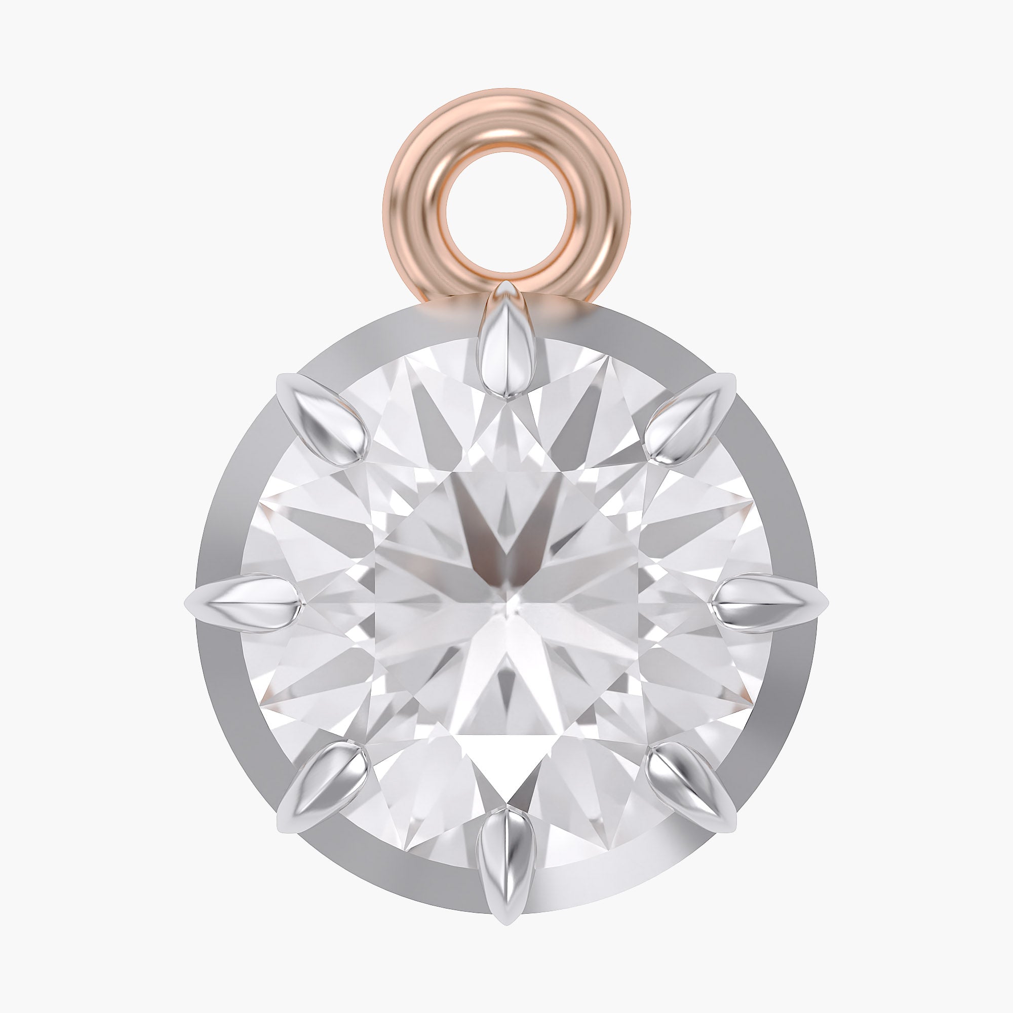 1.00 Carat Round Cut Lab Grown Diamond Pendant Necklace Jewelry