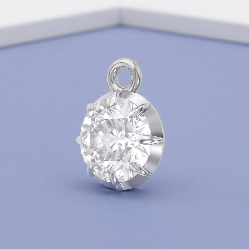 1.00 Carat Round Cut Lab Grown Diamond Pendant Necklace Jewelry