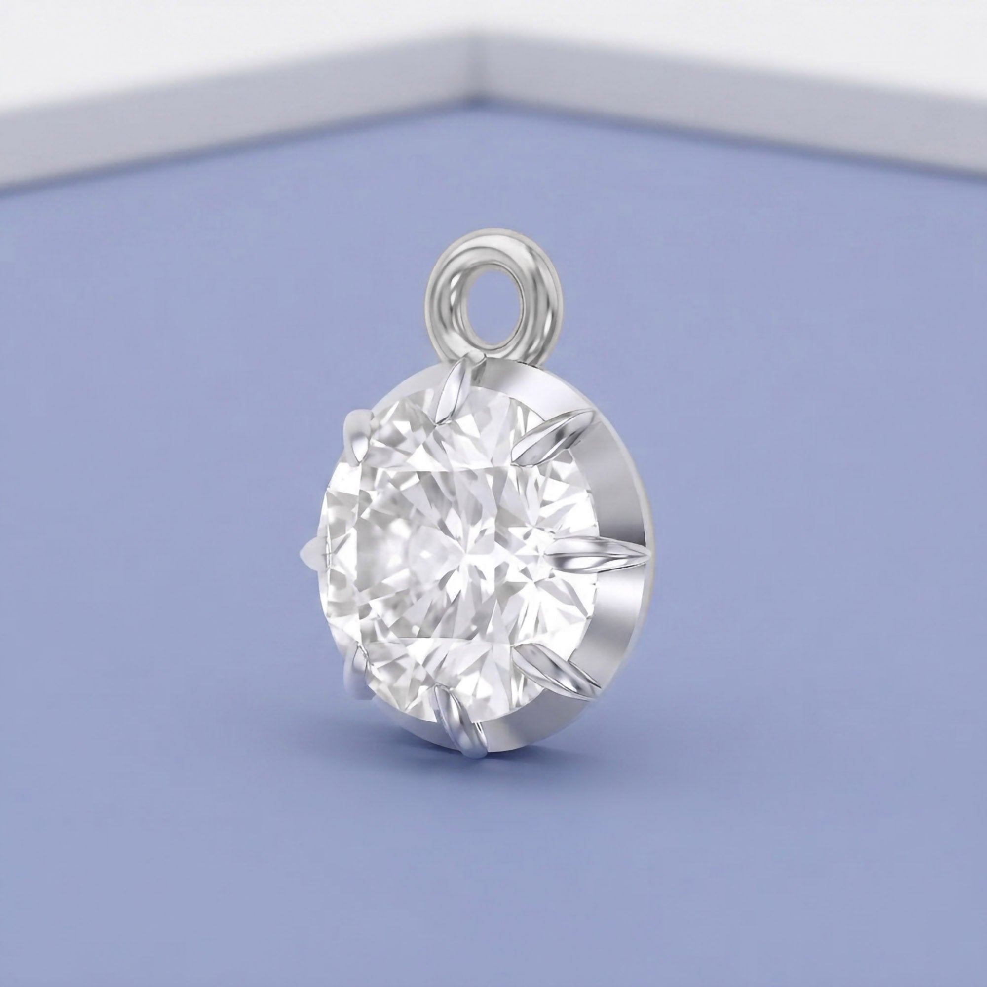 1.00 Carat Round Cut Lab Grown Diamond Pendant Necklace Jewelry