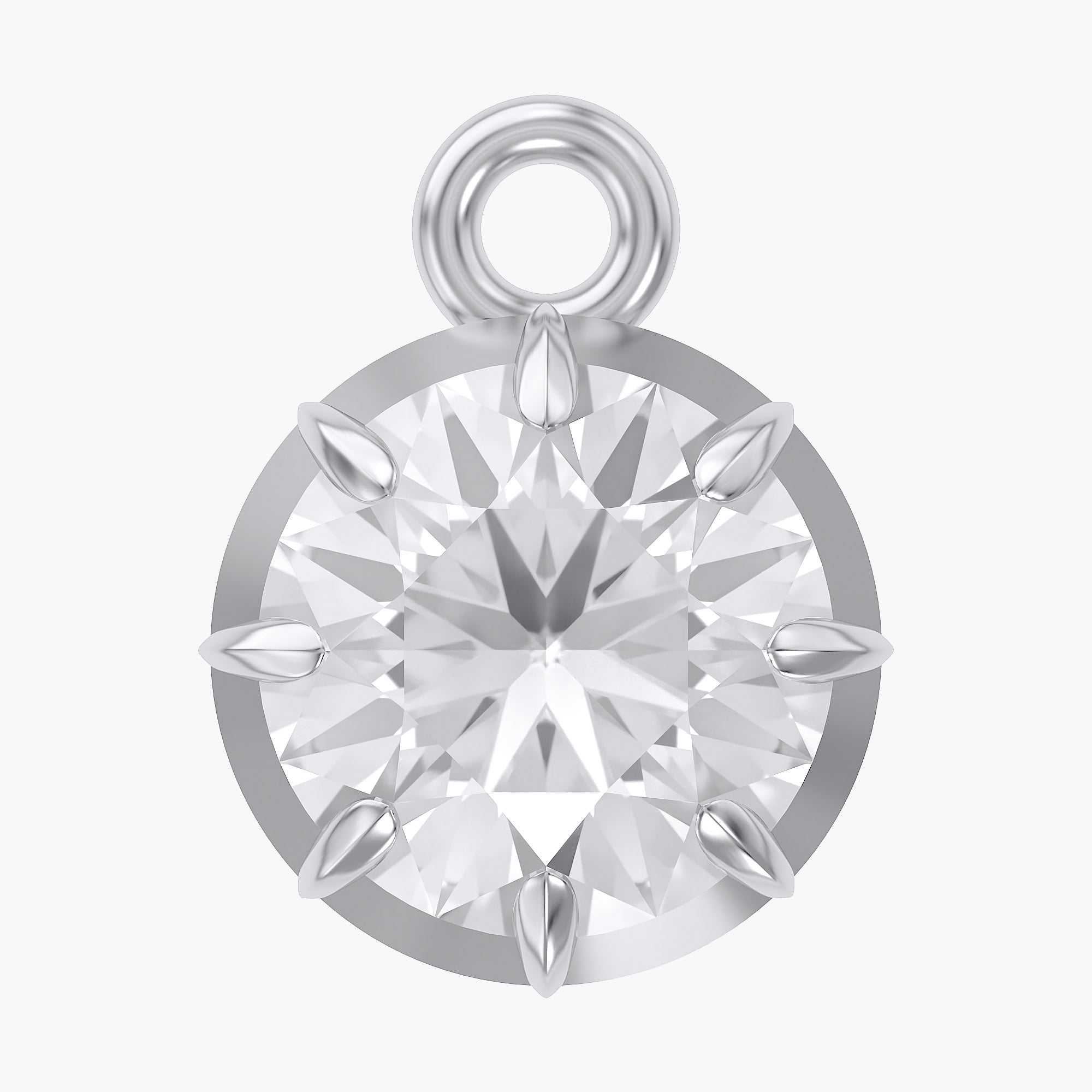 1.00 Carat Round Cut Lab Grown Diamond Pendant Necklace Jewelry