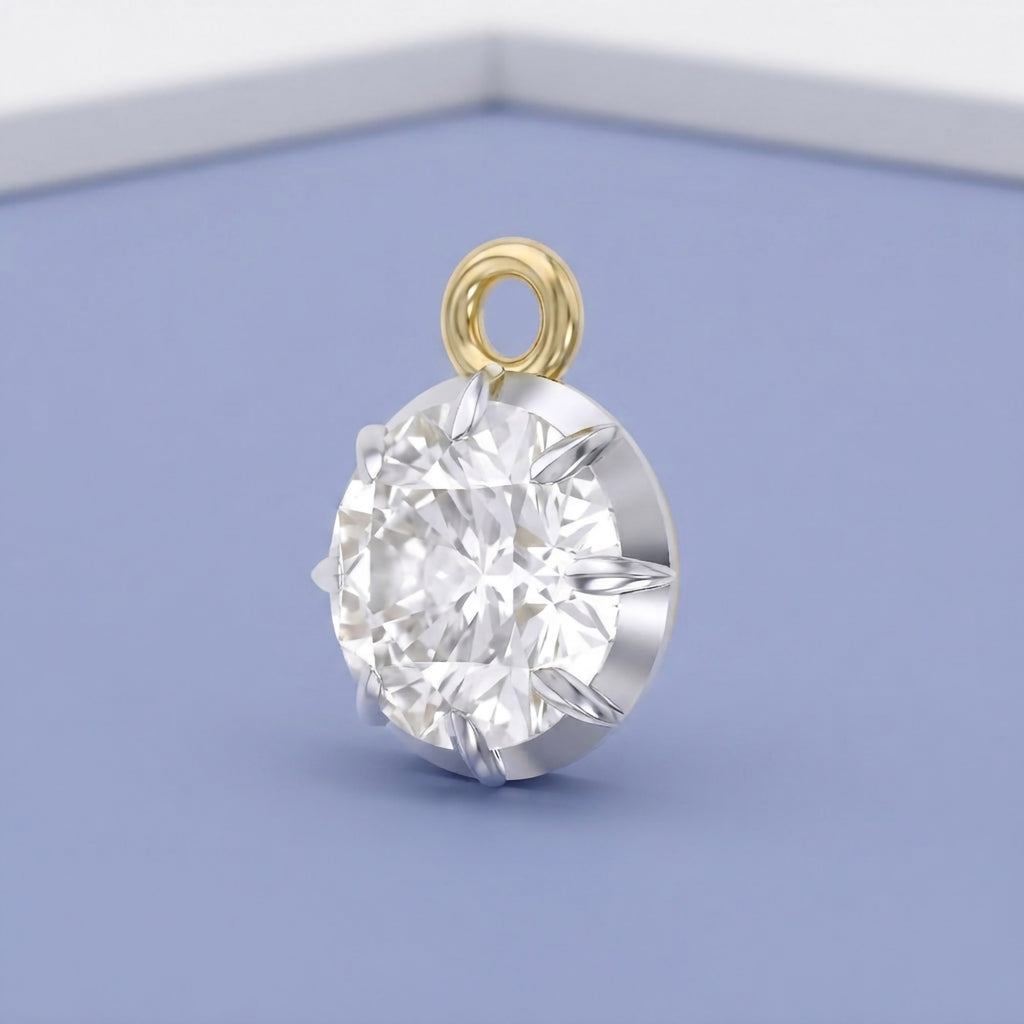 1.00 Carat Round Cut Lab Grown Diamond Pendant Necklace Jewelry