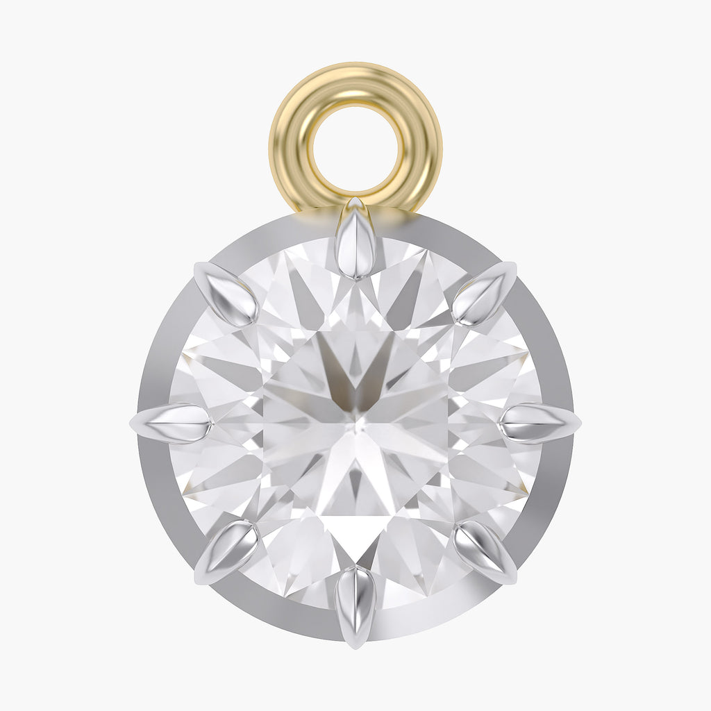 1.00 Carat Round Cut Lab Grown Diamond Pendant Necklace Jewelry