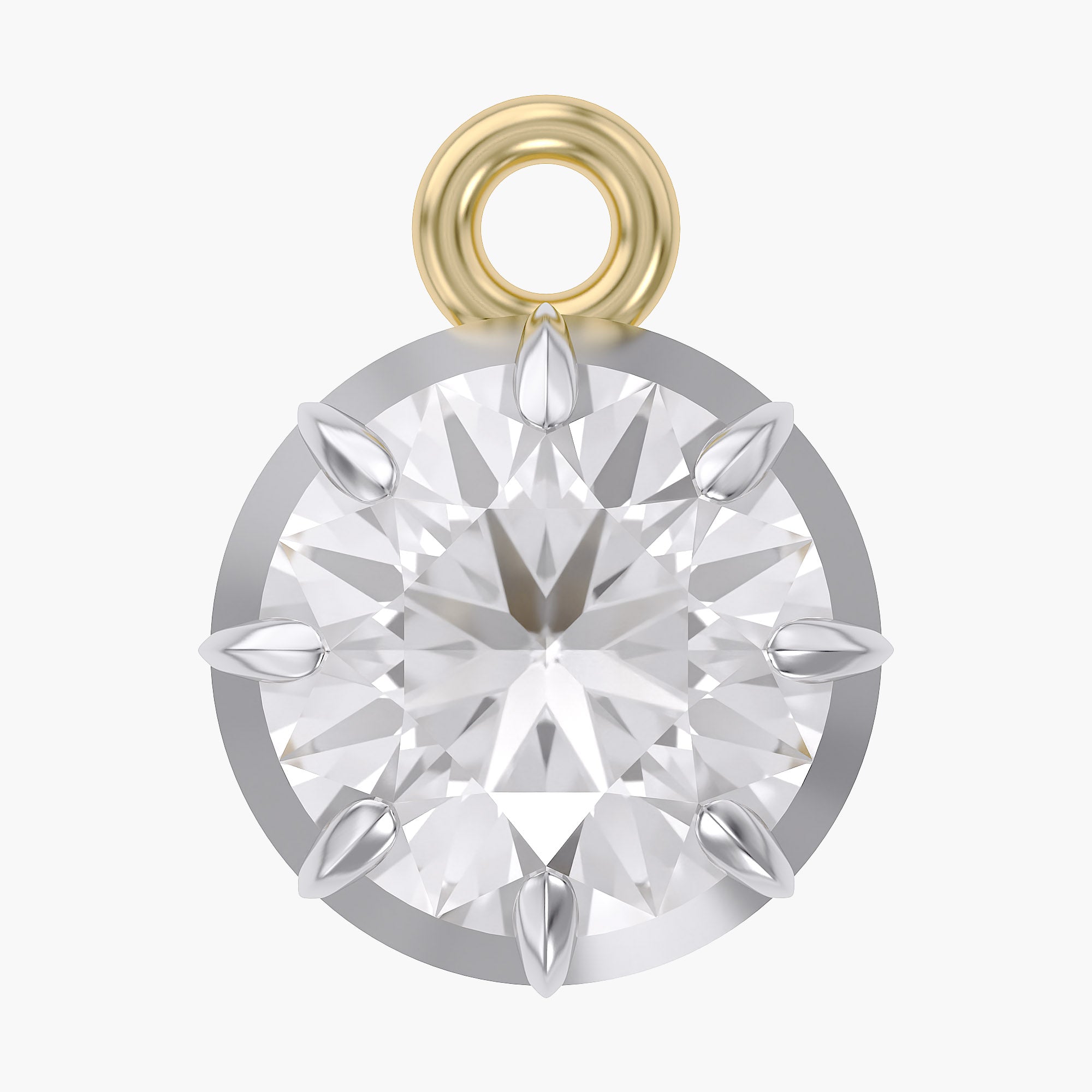1.00 Carat Round Cut Lab Grown Diamond Pendant Necklace Jewelry