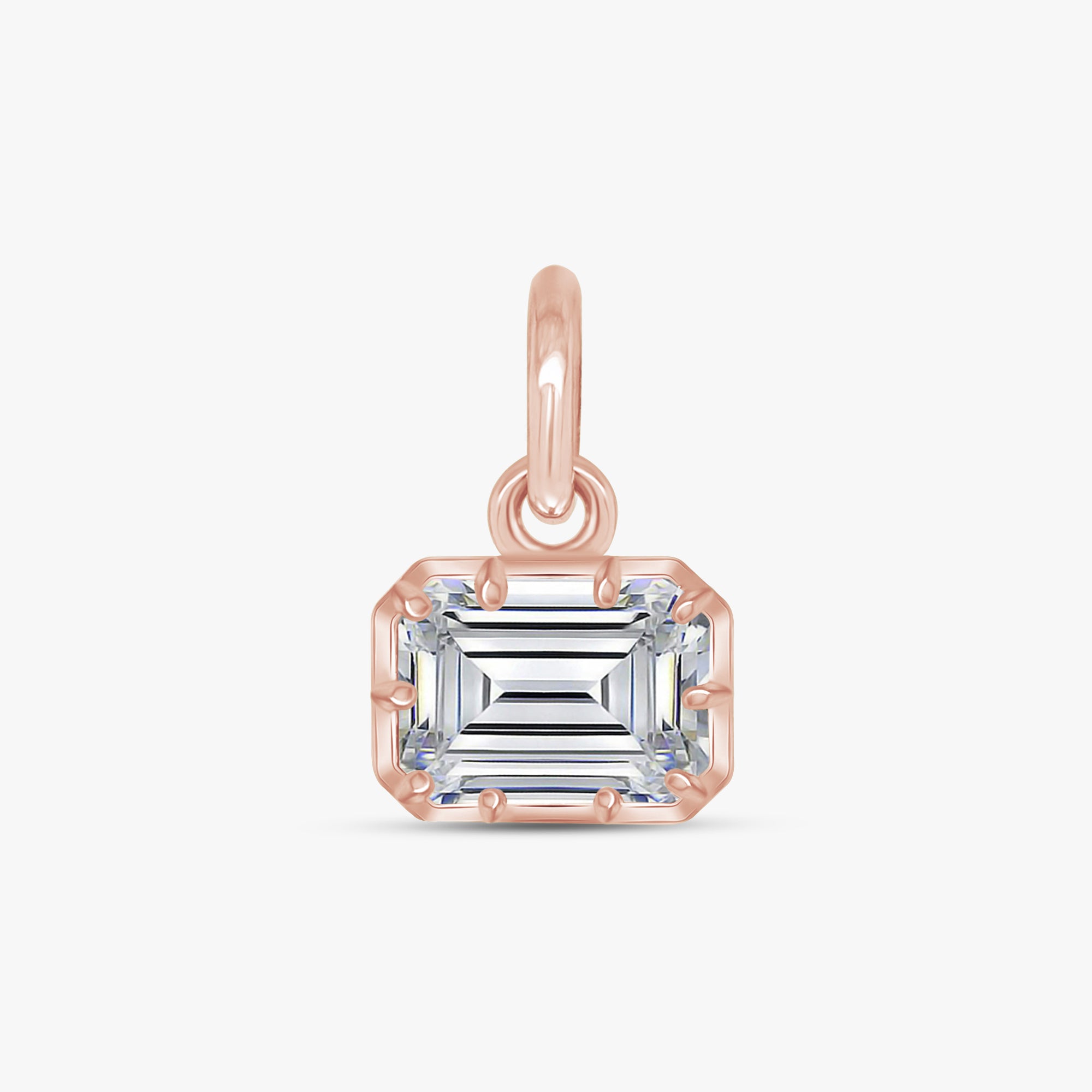 1.00 Carat Emerald Shape Lab Grown Diamond Solitaire Pendant