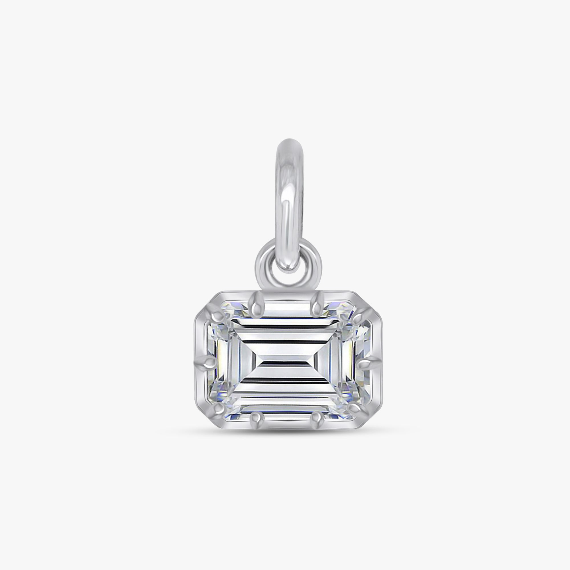 1.00 Carat Emerald Shape Lab Grown Diamond Solitaire Pendant