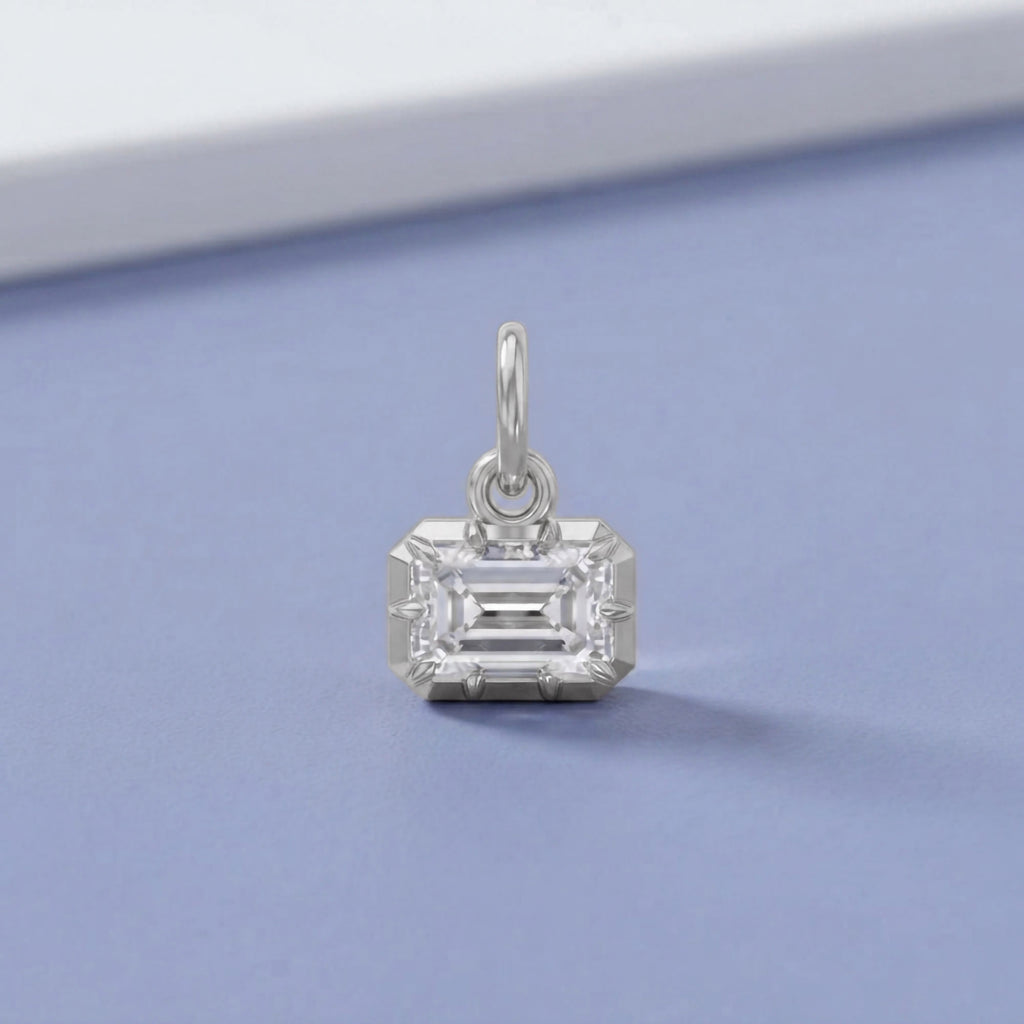 1.00 Carat Emerald Shape Lab Grown Diamond Solitaire Pendant