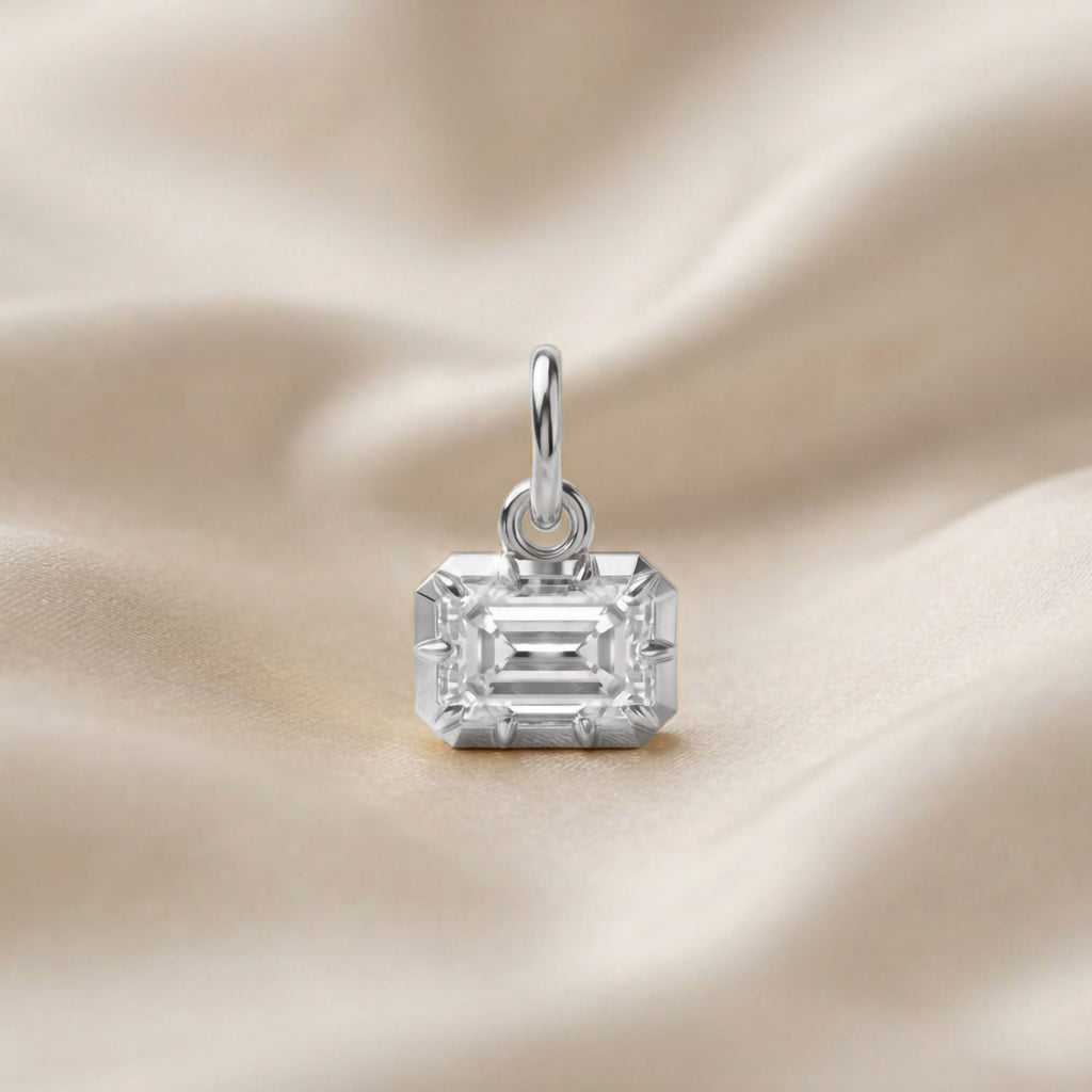 1.00 Carat Emerald Shape Lab Grown Diamond Solitaire Pendant