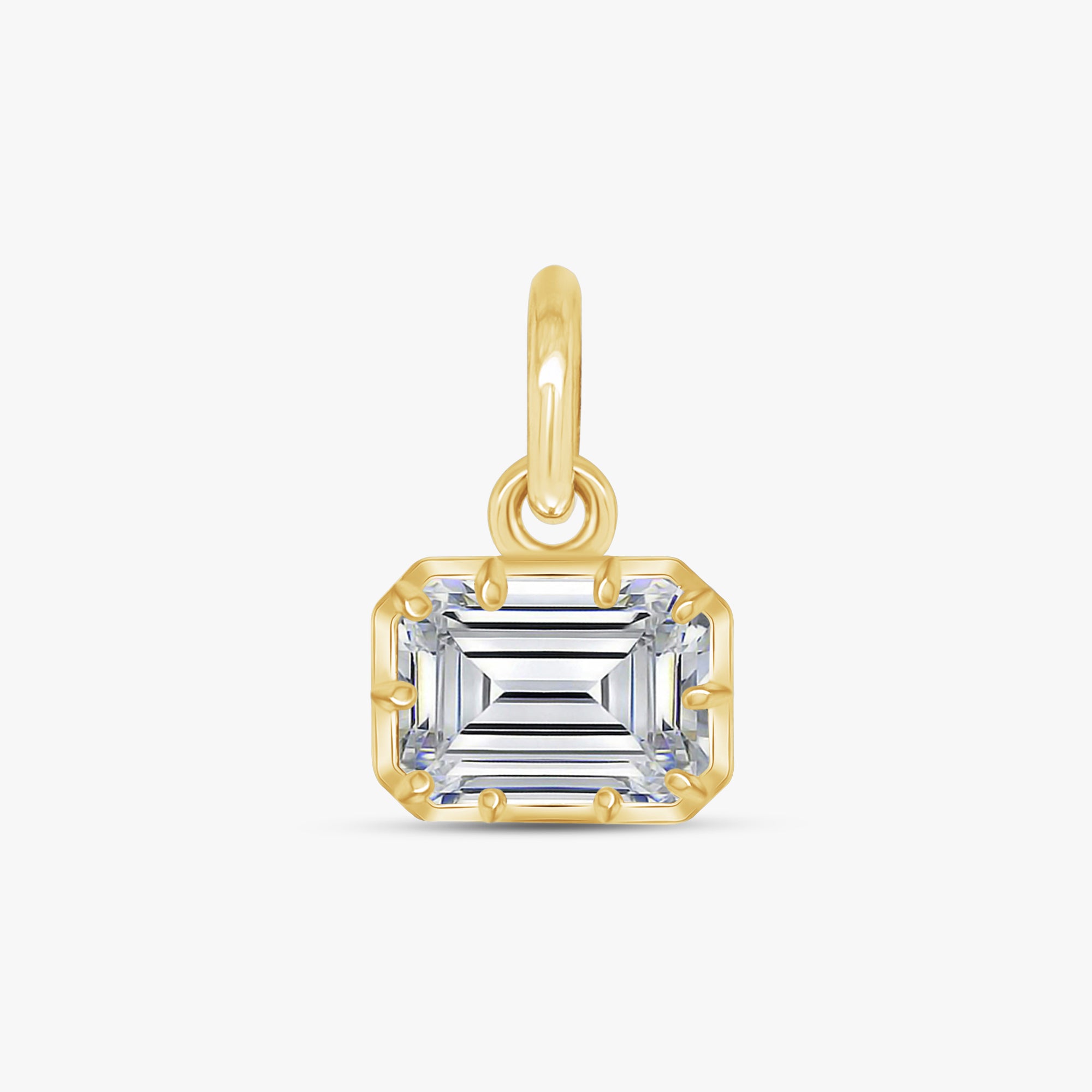 1.00 Carat Emerald Shape Lab Grown Diamond Solitaire Pendant