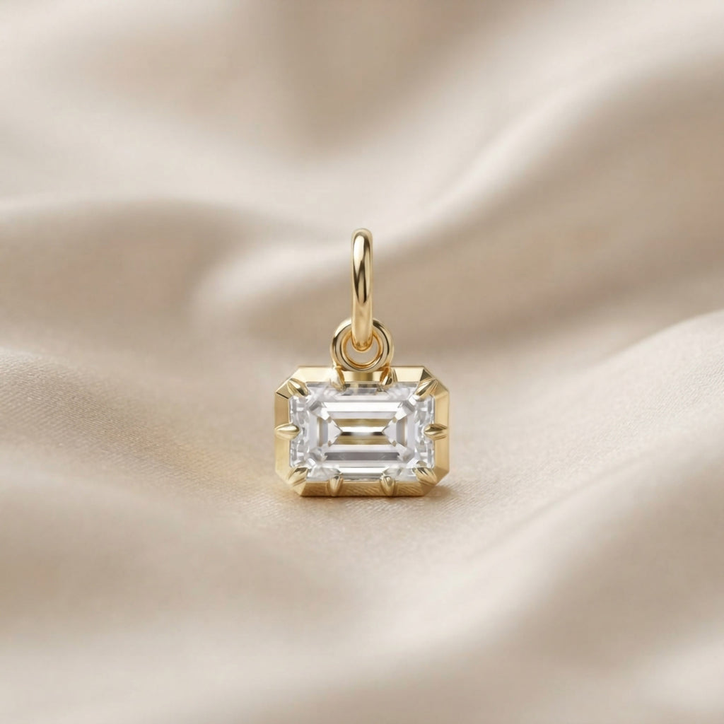 1.00 Carat Emerald Shape Lab Grown Diamond Solitaire Pendant
