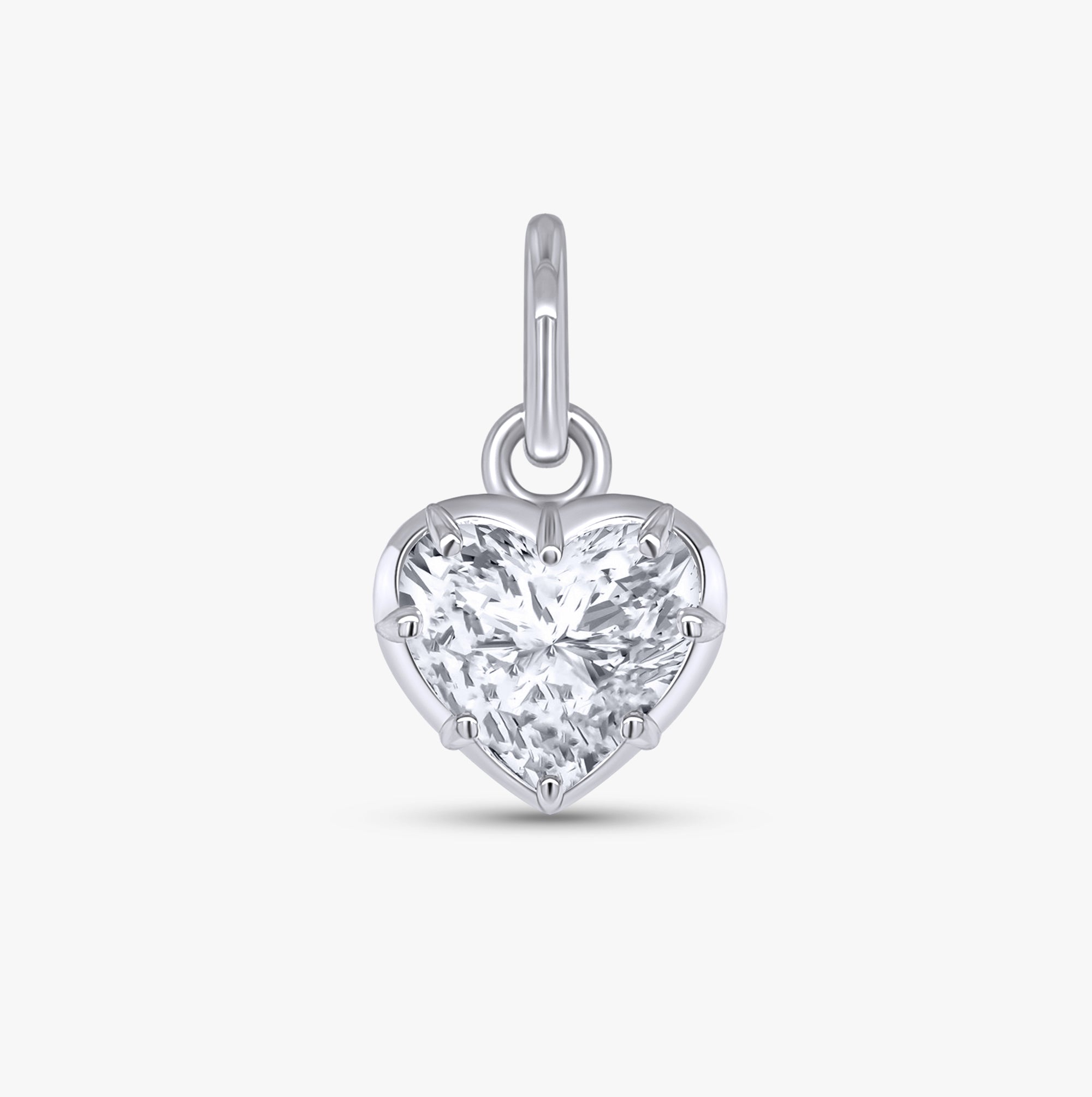 1.00 Carat Heart Shape Lab Grown Diamond Pendant Necklace Jewelry
