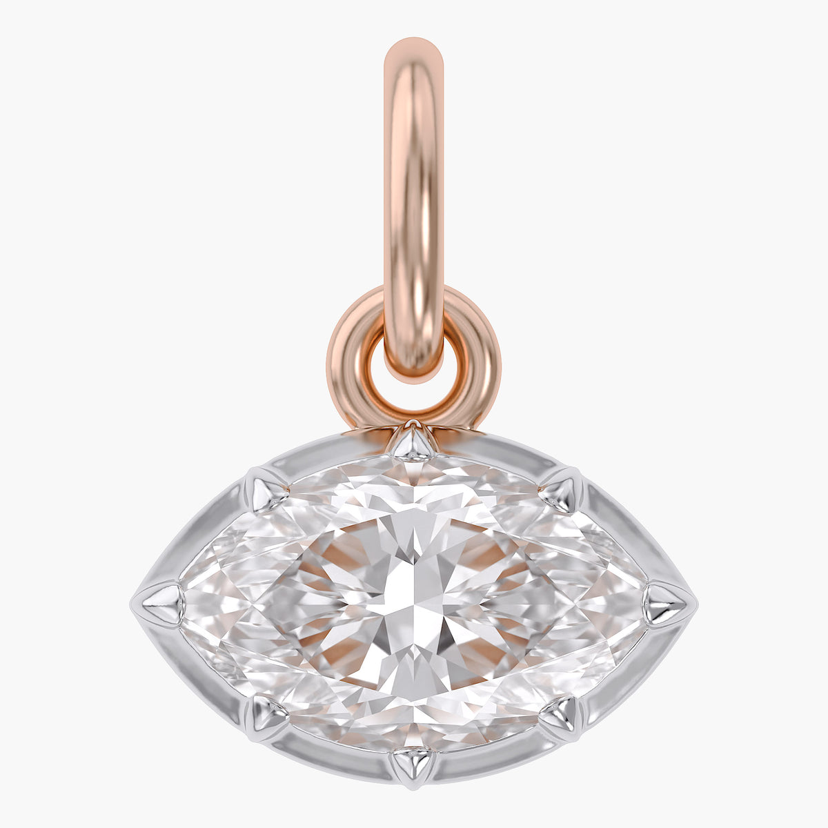 1.00 Carat Marquise Shape Lab Grown Diamond Pendant Necklace Jewelry