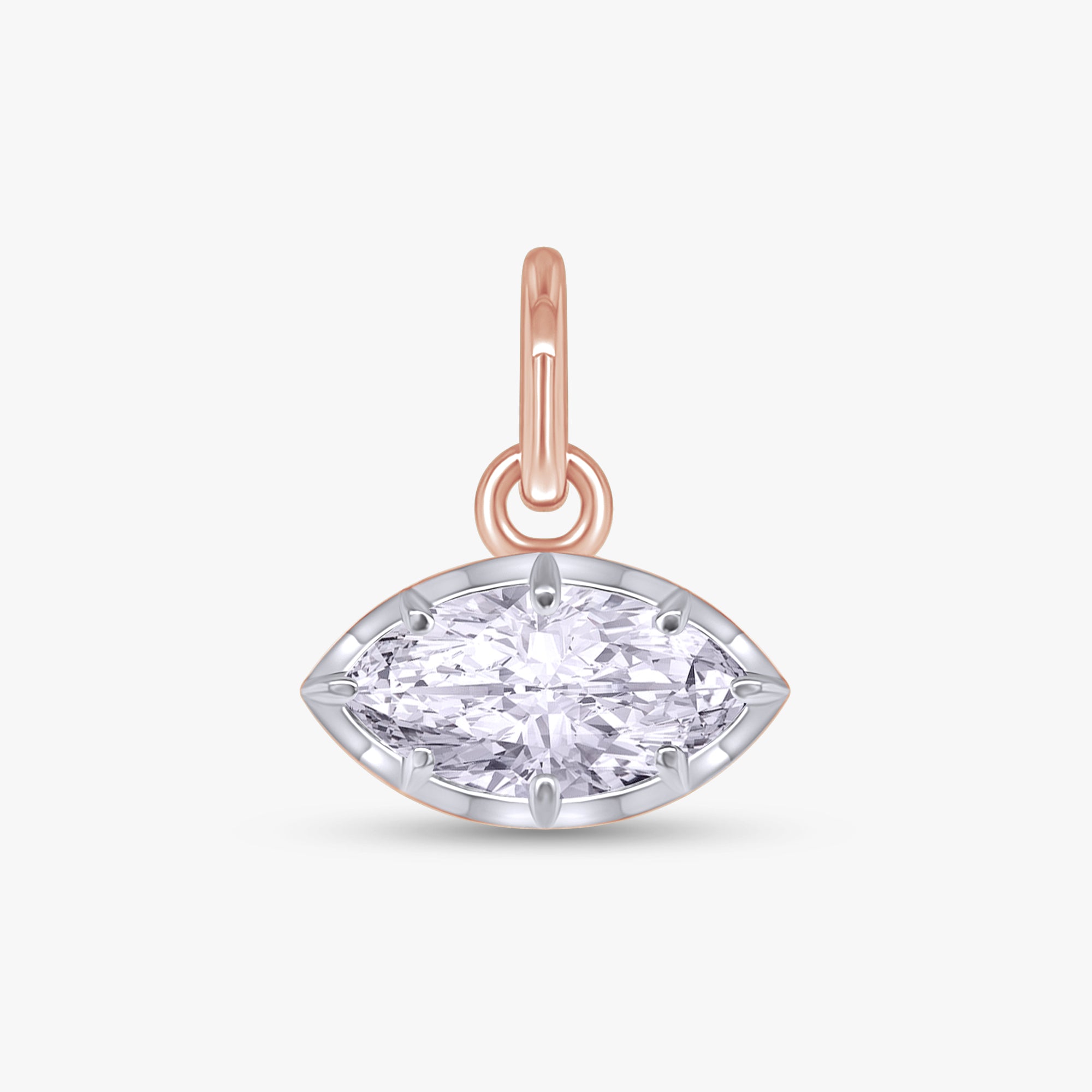 1.00 Carat Marquise Shape Lab Grown Diamond Pendant Necklace Jewelry