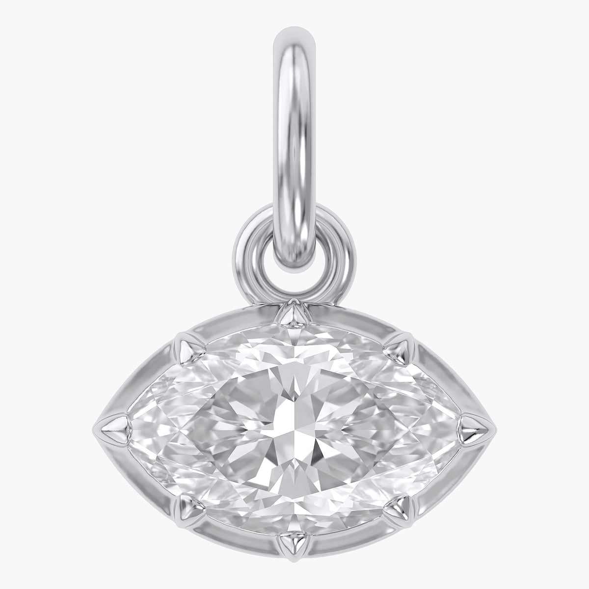 1.00 Carat Marquise Shape Lab Grown Diamond Pendant Necklace Jewelry