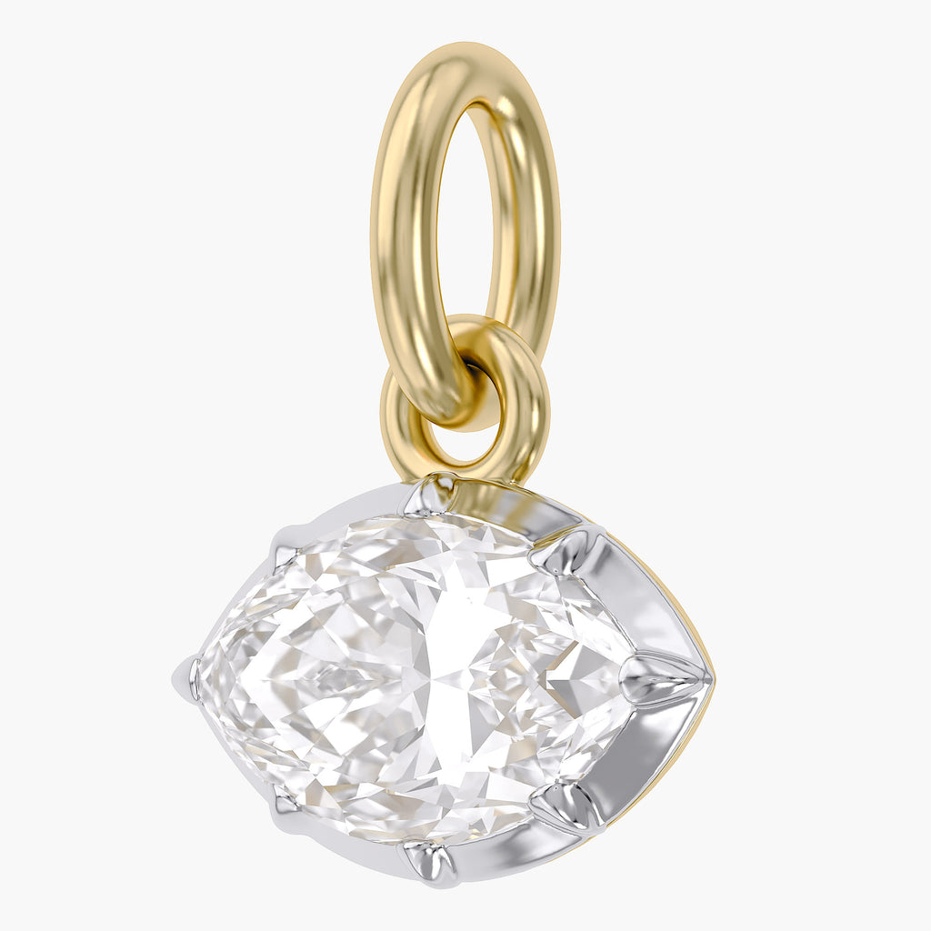 1.00 Carat Marquise Shape Lab Grown Diamond Pendant Necklace Jewelry