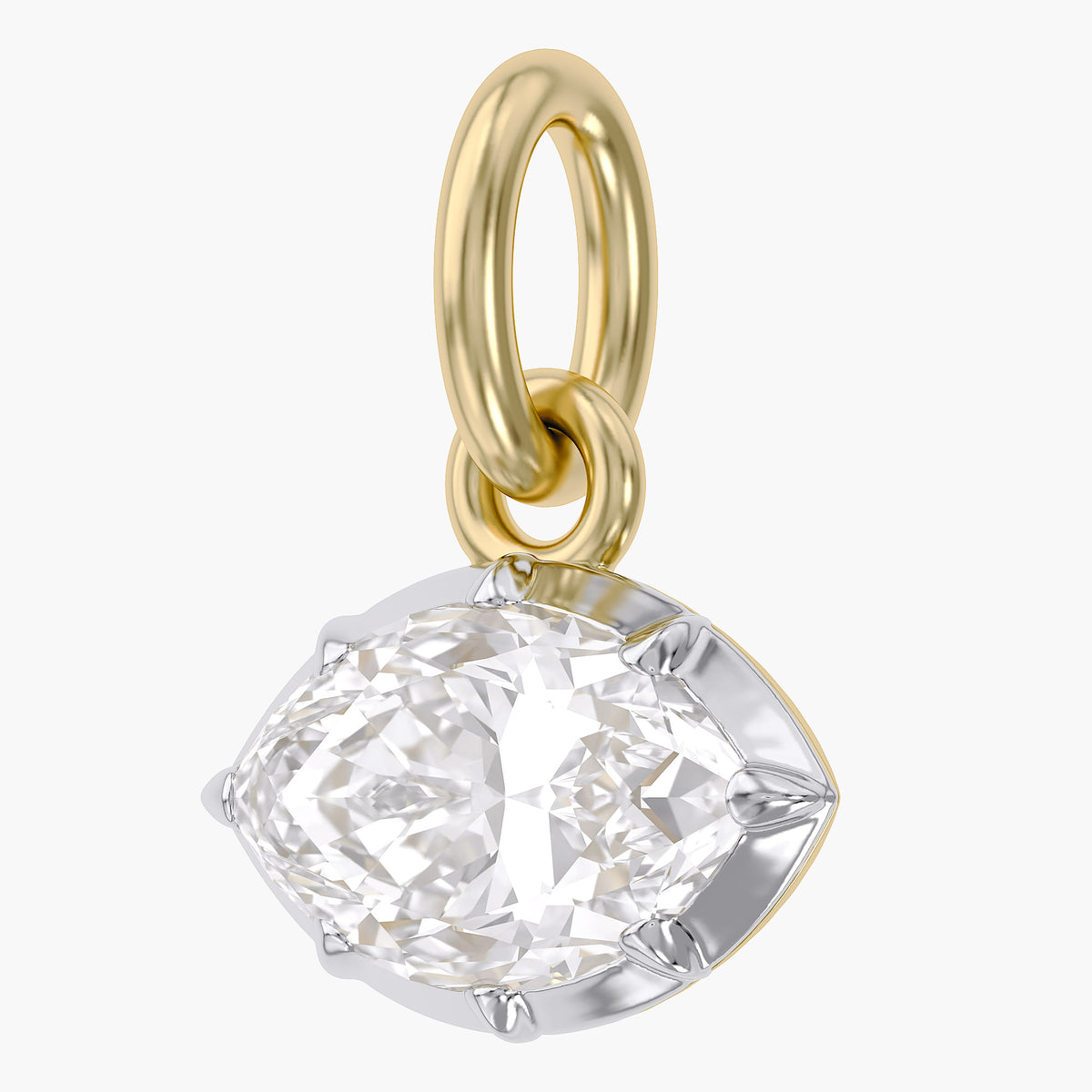 1.00 Carat Marquise Shape Lab Grown Diamond Pendant Necklace Jewelry