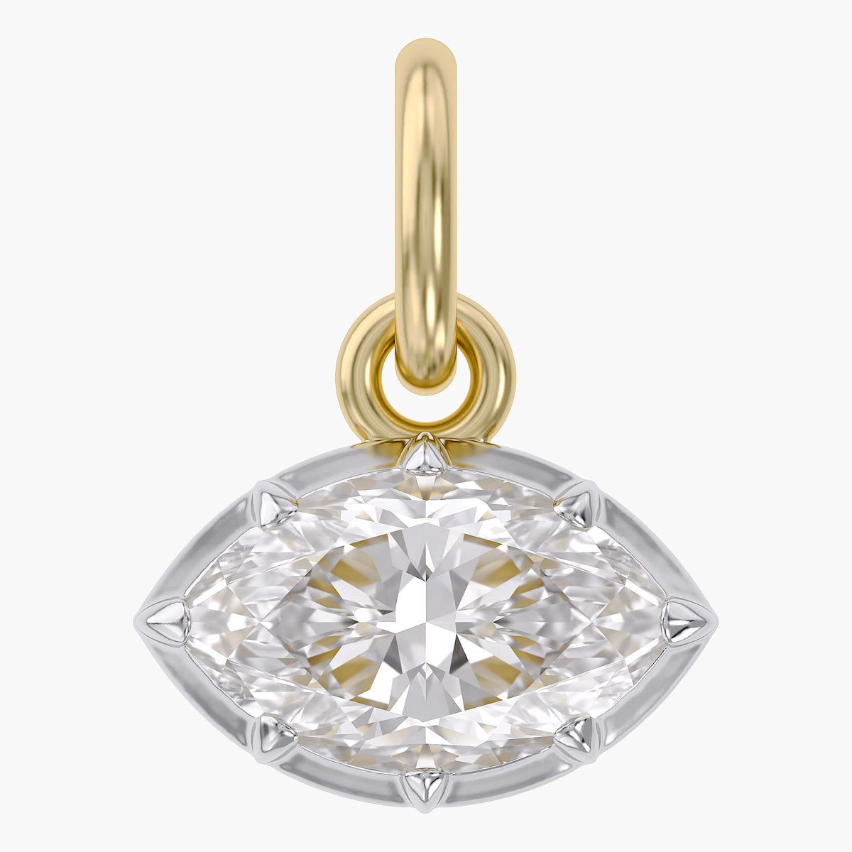 1.00 Carat Marquise Shape Lab Grown Diamond Pendant Necklace Jewelry