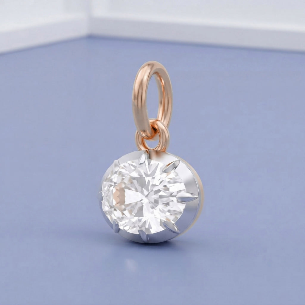 1.00 Carat Oval Shape Lab Grown Diamond Solitaire Pendant