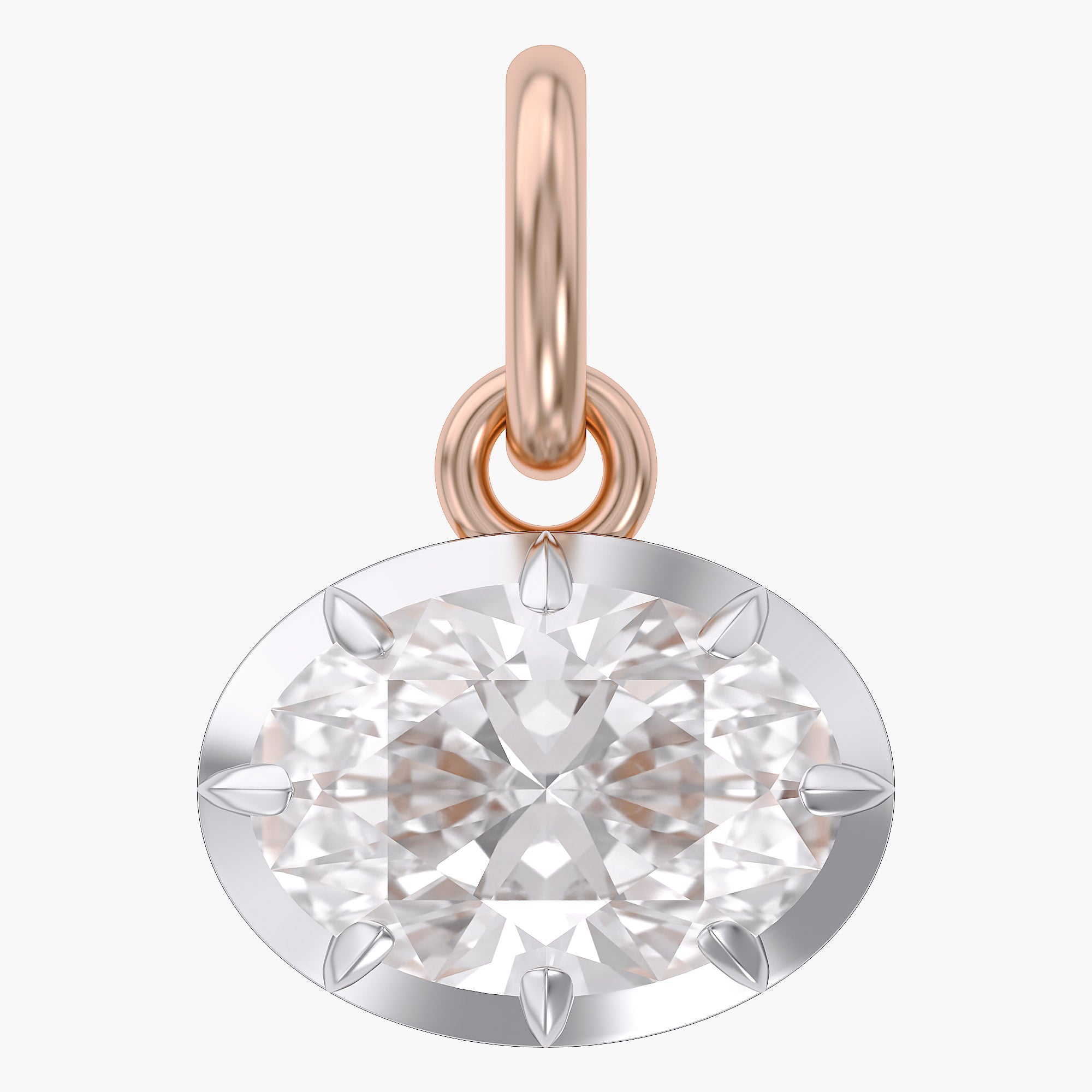 1.00 Carat Oval Shape Lab Grown Diamond Solitaire Pendant
