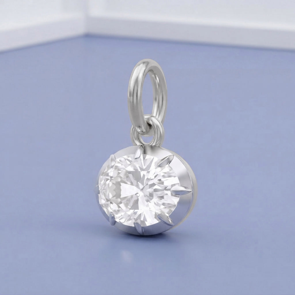1.00 Carat Oval Shape Lab Grown Diamond Solitaire Pendant