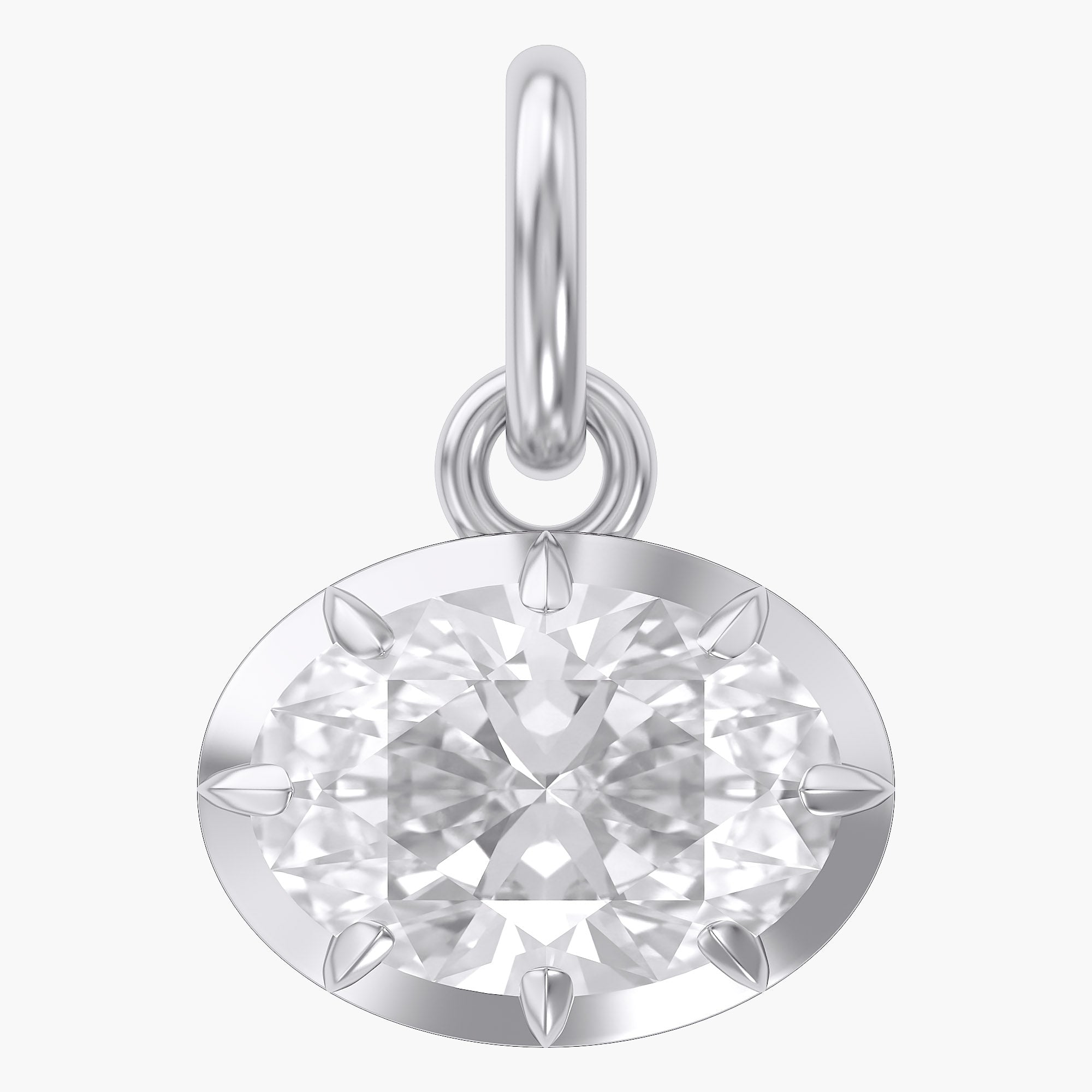 1.00 Carat Oval Shape Lab Grown Diamond Solitaire Pendant