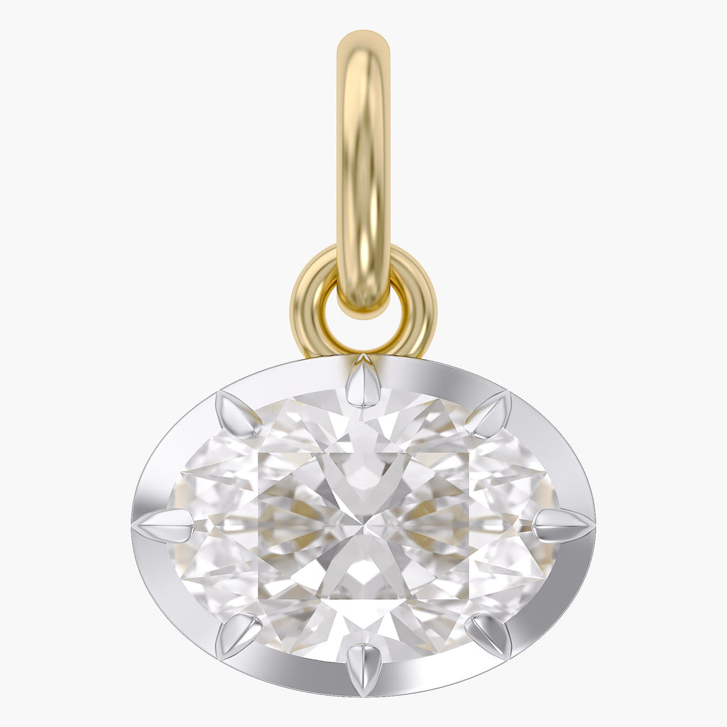 1.00 Carat Oval Shape Lab Grown Diamond Solitaire Pendant