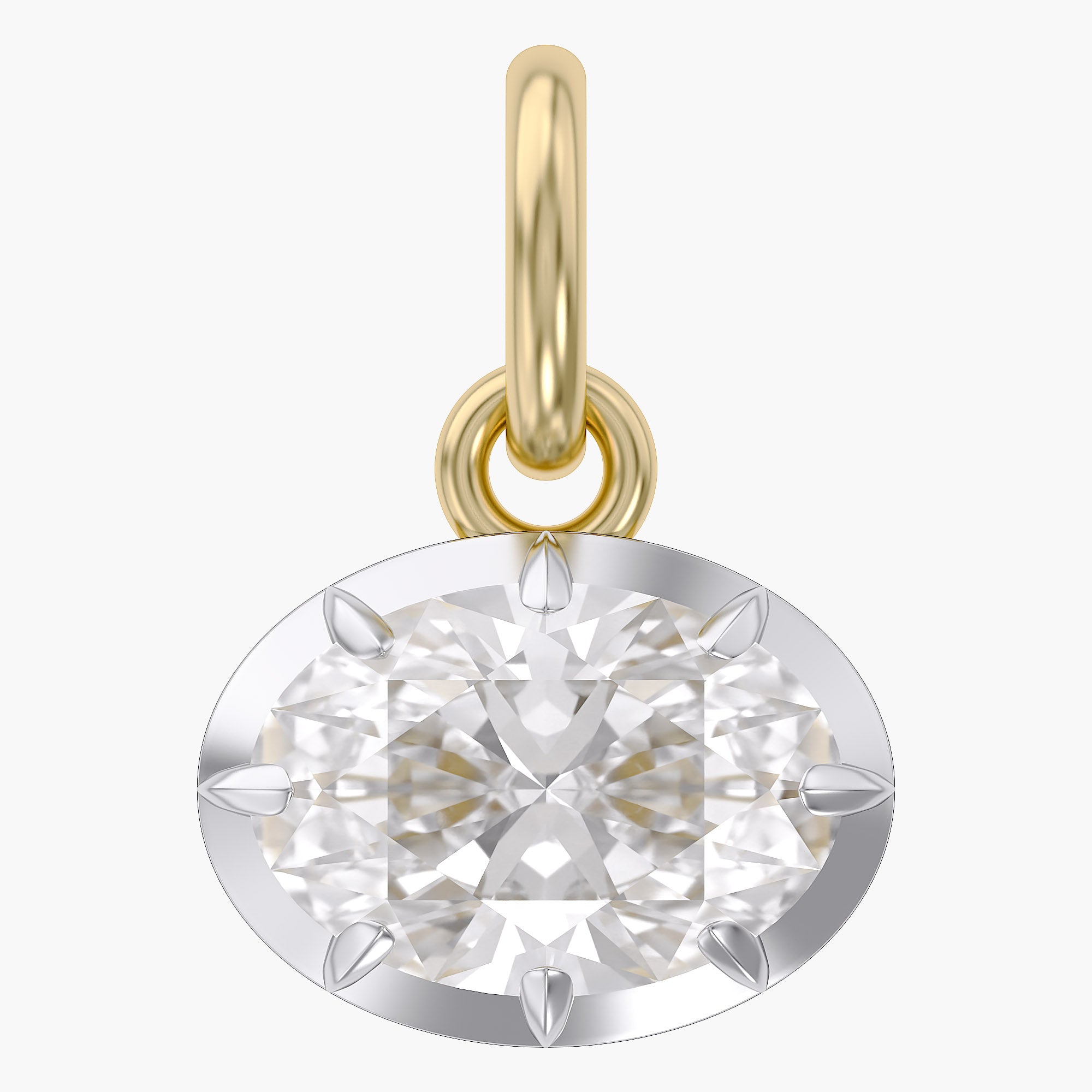 1.00 Carat Oval Shape Lab Grown Diamond Solitaire Pendant
