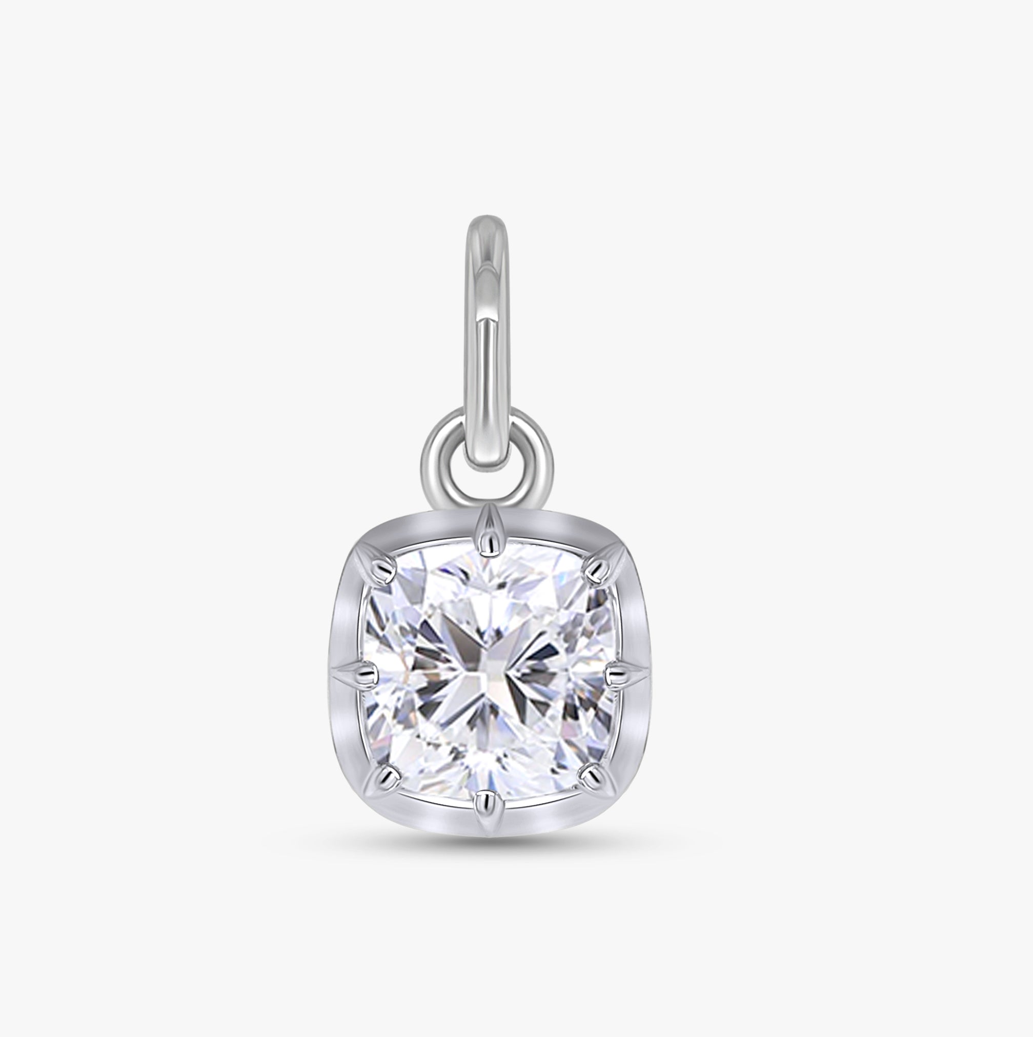 1.00 Carat Asscher Cut Lab Grown Diamond Solitaire Pendant