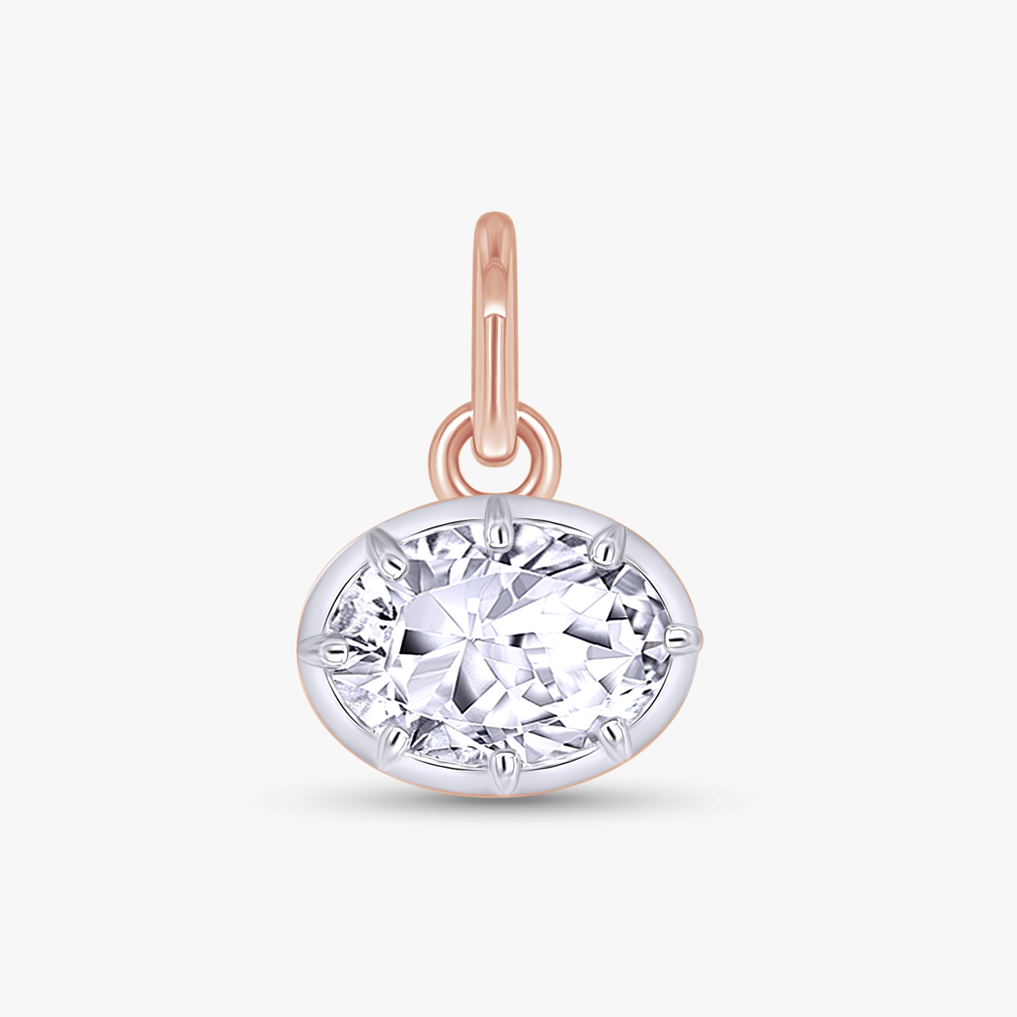 1.00 Carat Oval Shape Lab Grown Diamond Pendant Necklace Jewelry