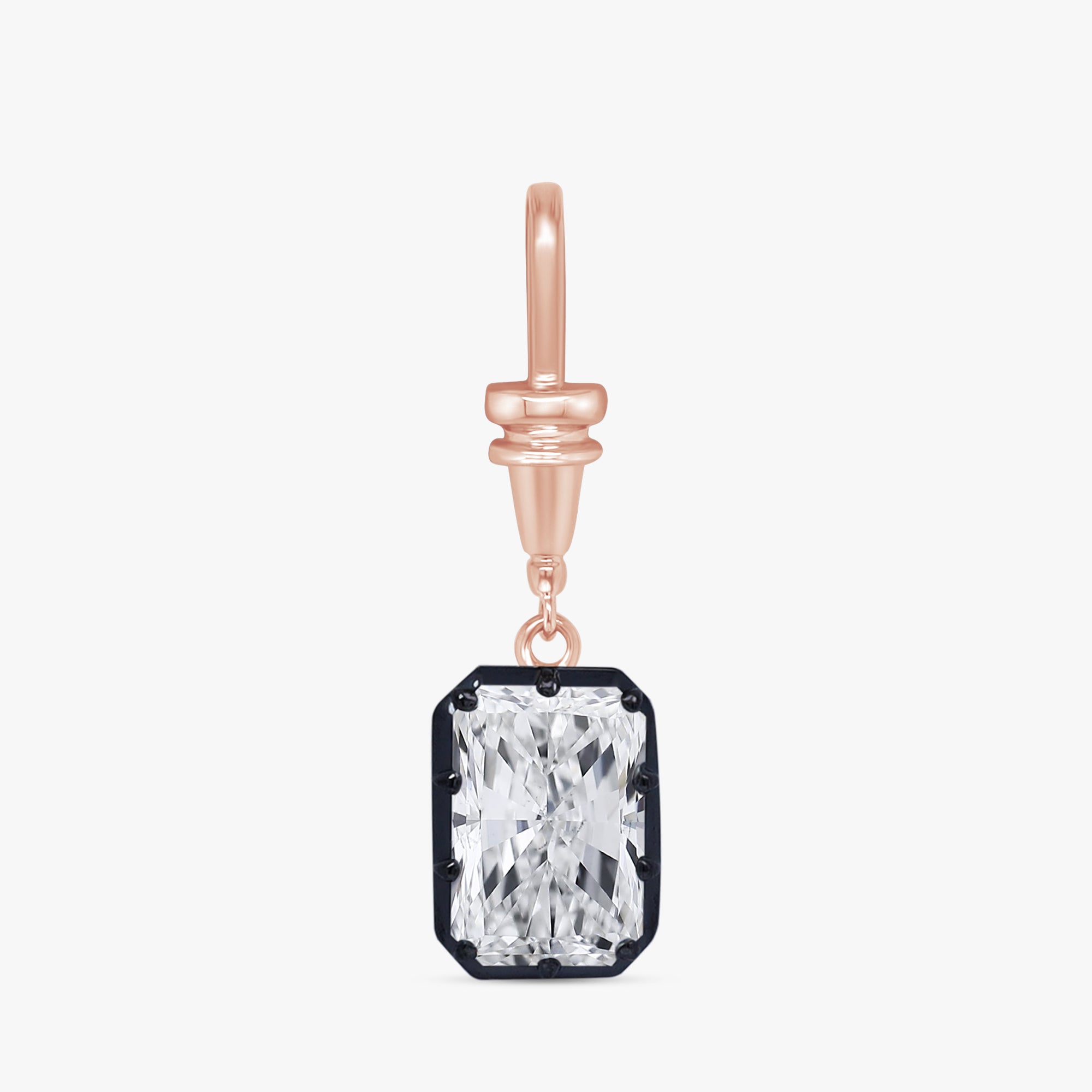 1.80 Carat Radiant Shape Lab Grown Diamond Charm Pendant