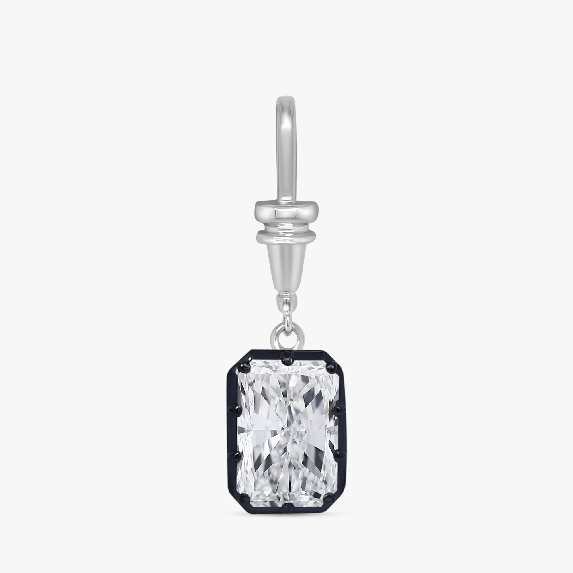 1.80 Carat Radiant Shape Lab Grown Diamond Charm Pendant
