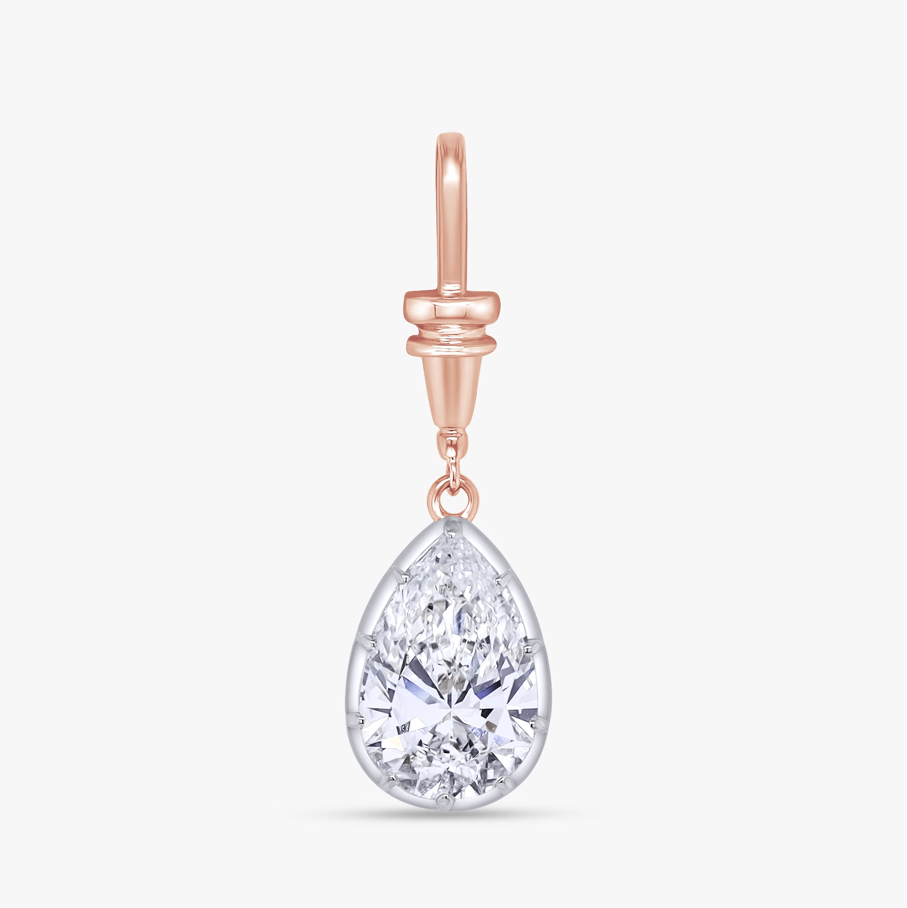 2.00 Carat Pear Shape Lab Grown Diamond Charm Pendant
